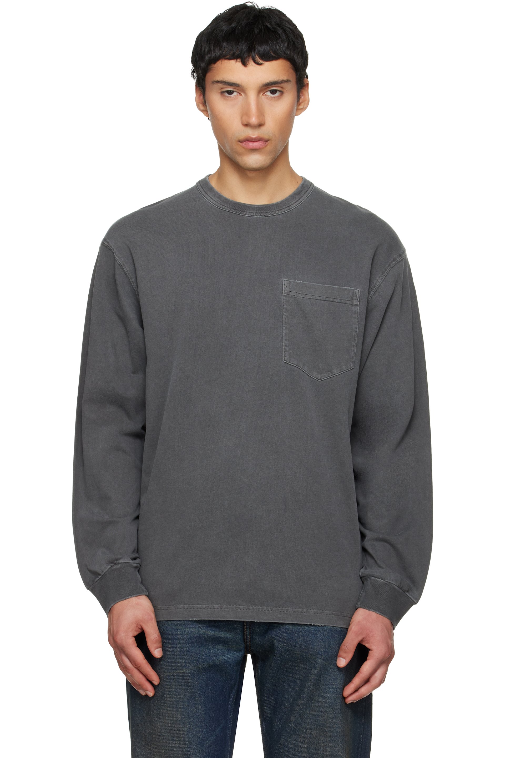 Carhartt Work In Progress: Gray L/S Torion Pocket T-shirt | SSENSE