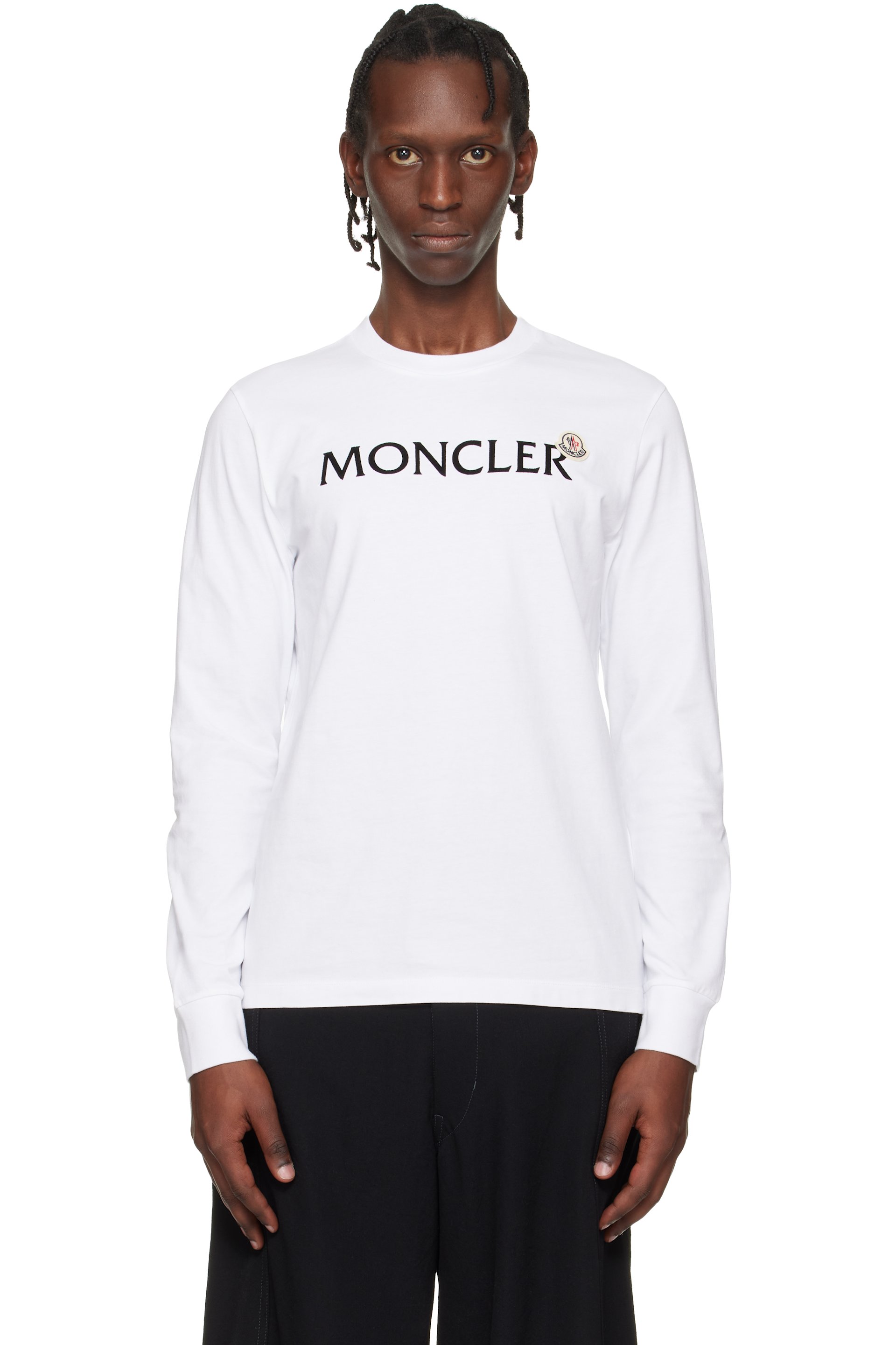 Moncler - ホワイト ロゴ コットン スウェットシャツ