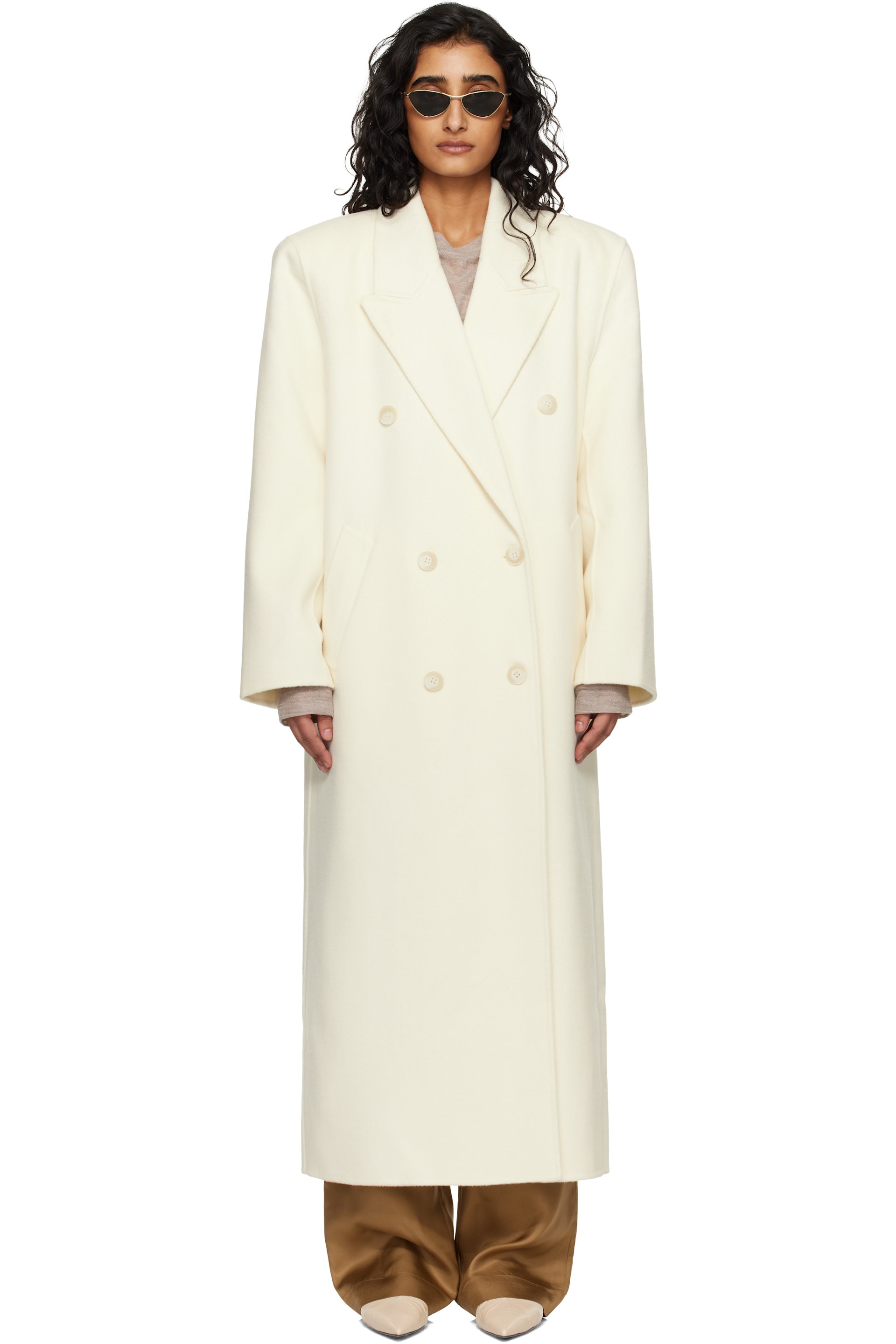 The Frankie Shop - Off-White Gaia Double Breasted Coat