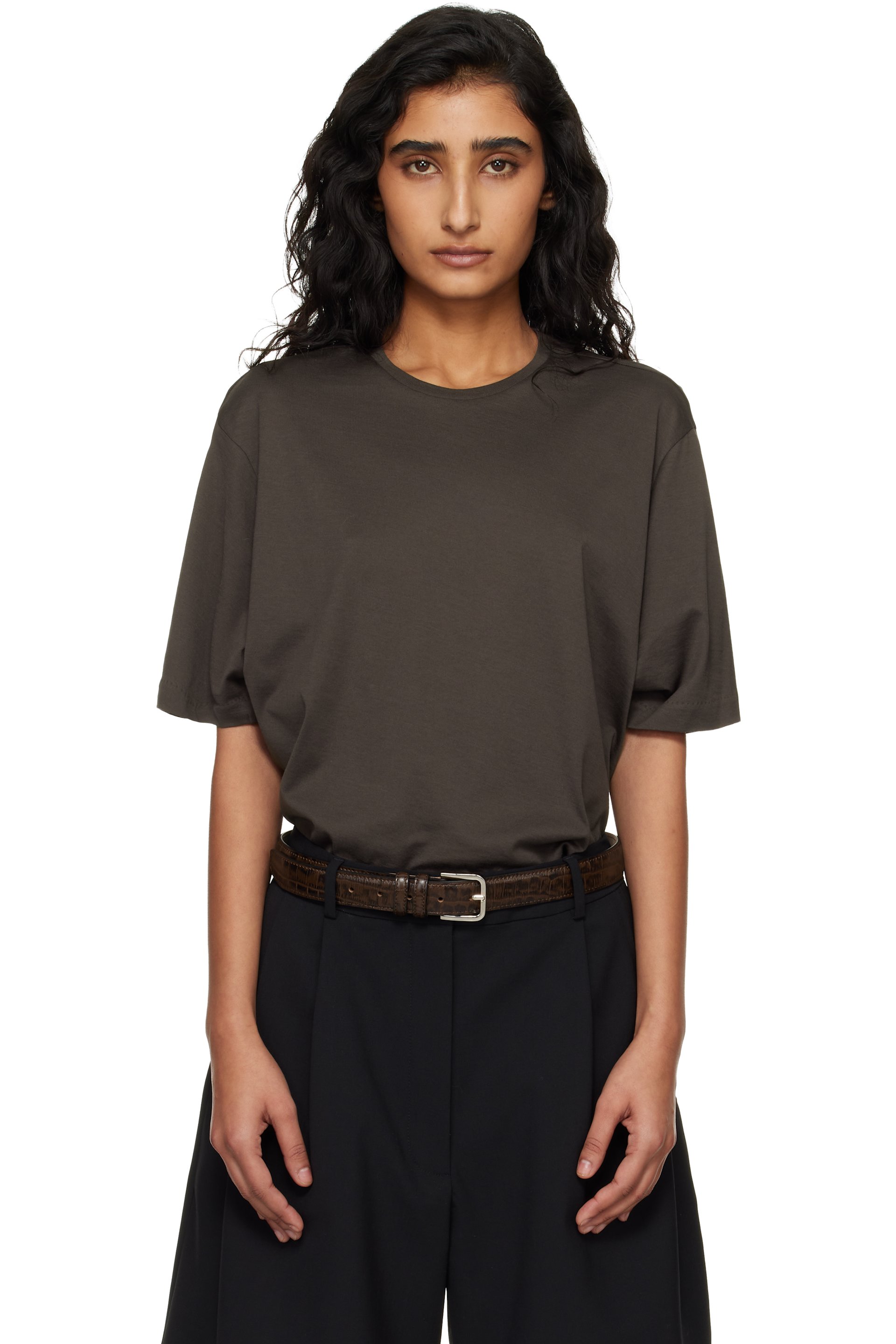 The Frankie Shop - T-shirt Harper brun en coton bio