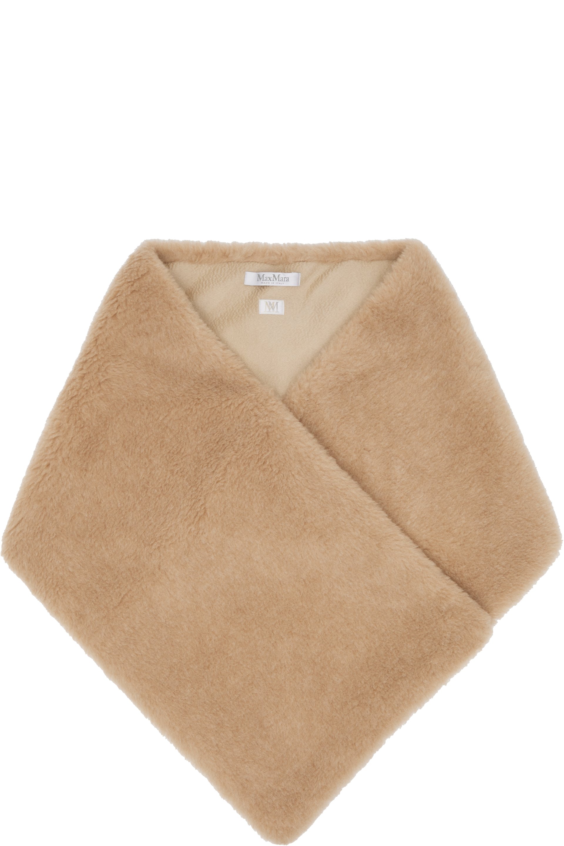 Max Mara - Écharpe de style étole beige en alpaga et cachemire