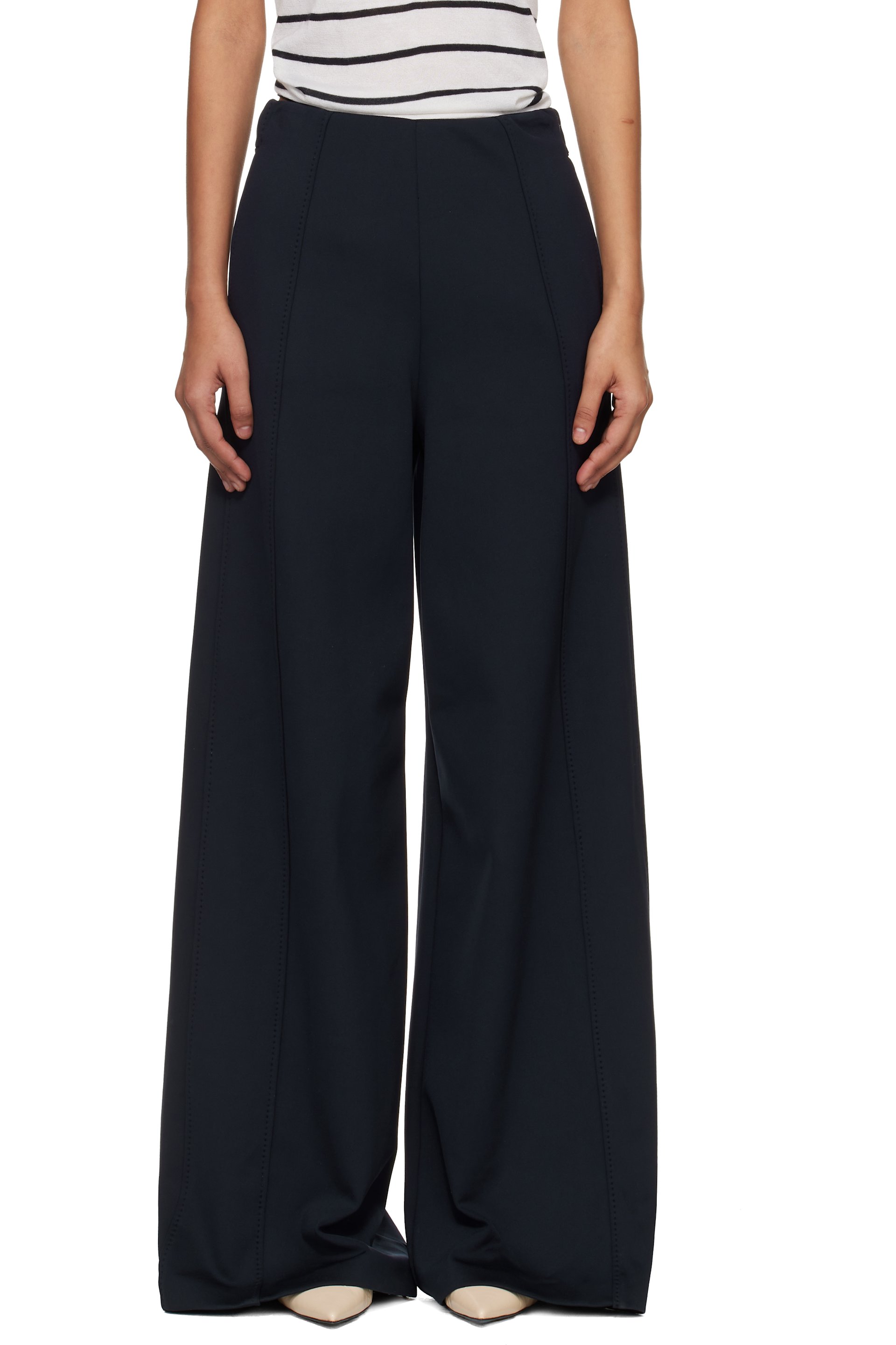 Max Mara - Pantalon Nigella bleu marine