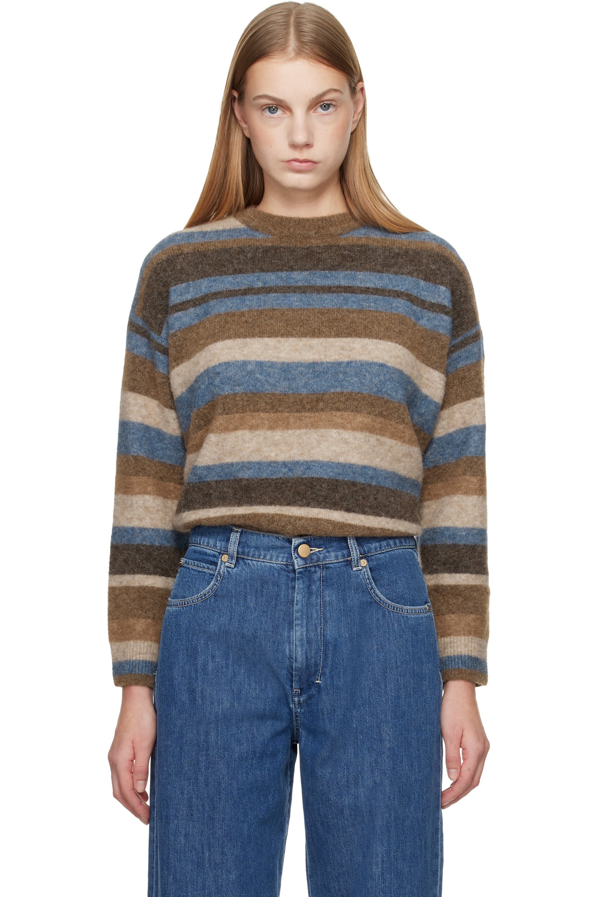 Max Mara - Pull Smmvolare beige et bleu