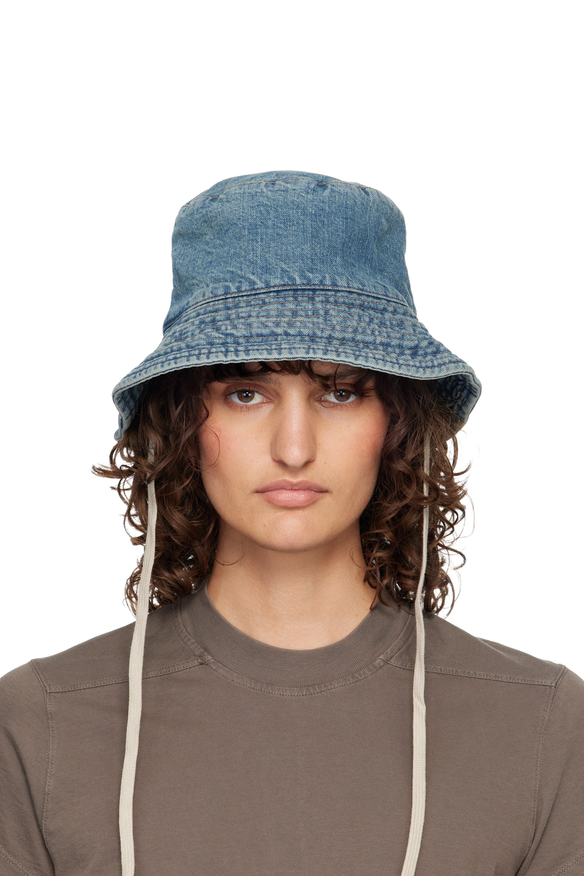 Rick Owens DRKSHDW - Blue Temple Gilligan Denim Bucket Hat