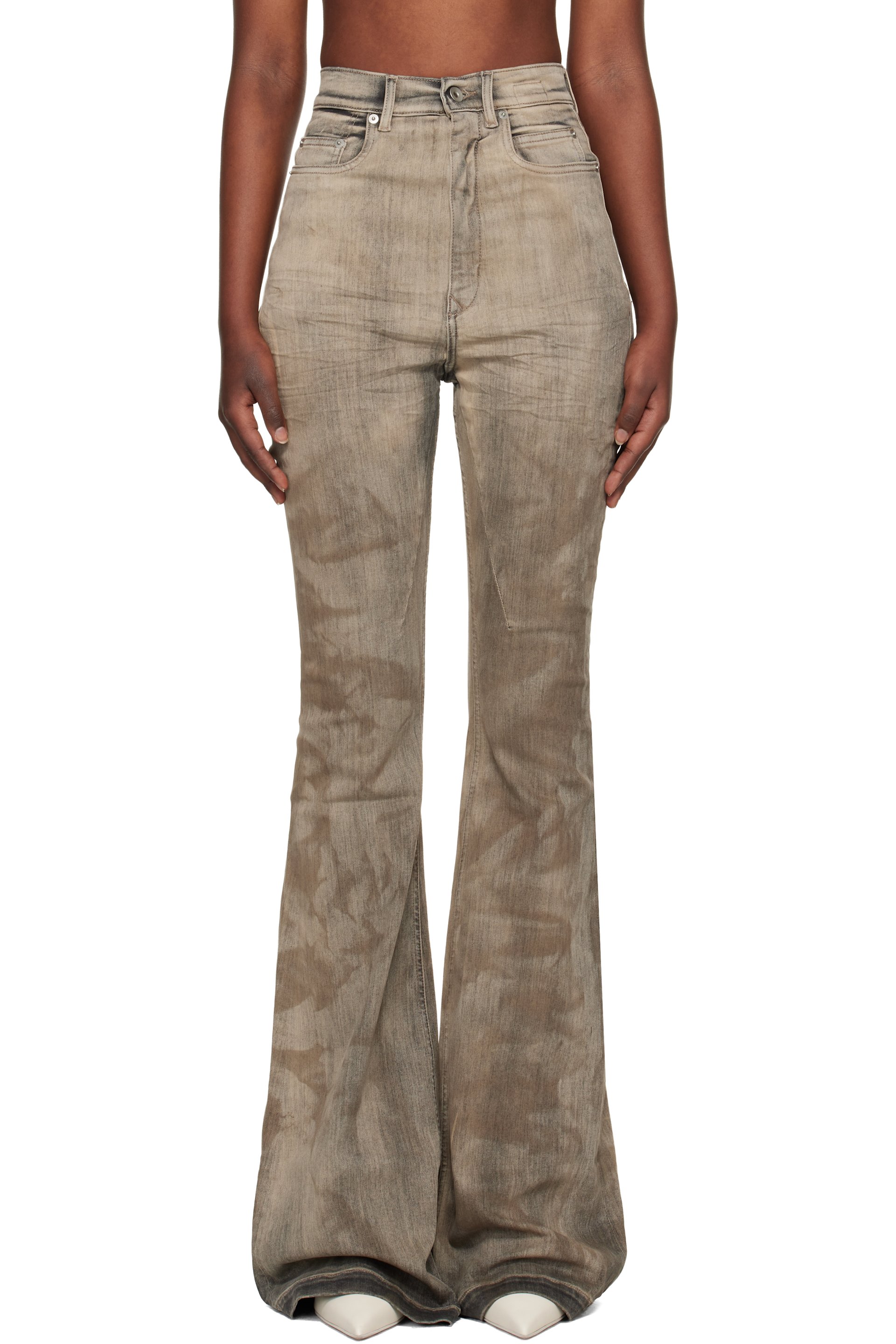Rick Owens DRKSHDW - Jean semi-évasé Bolan gris - Temple