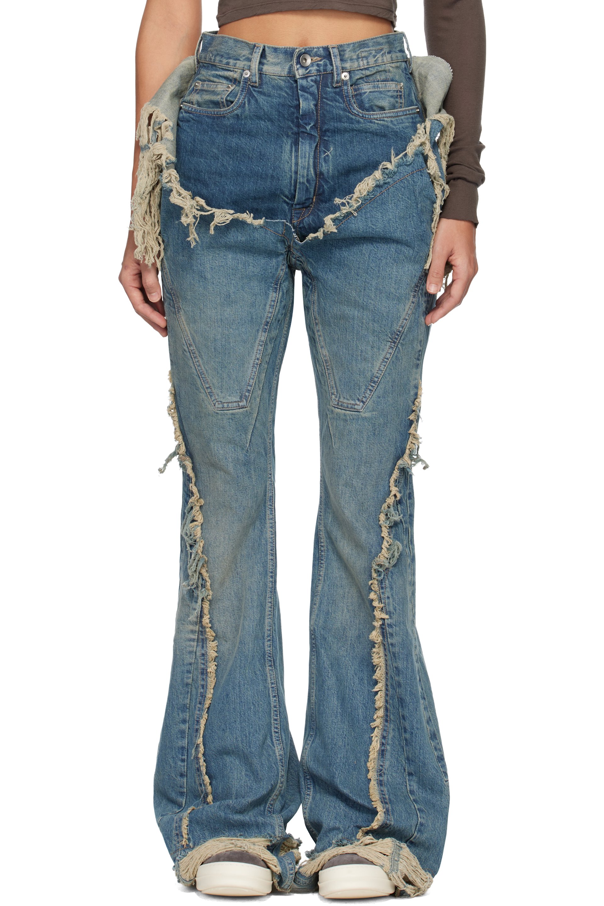 Rick Owens DRKSHDW - Jean semi-évasé Slivered bleu - Temple