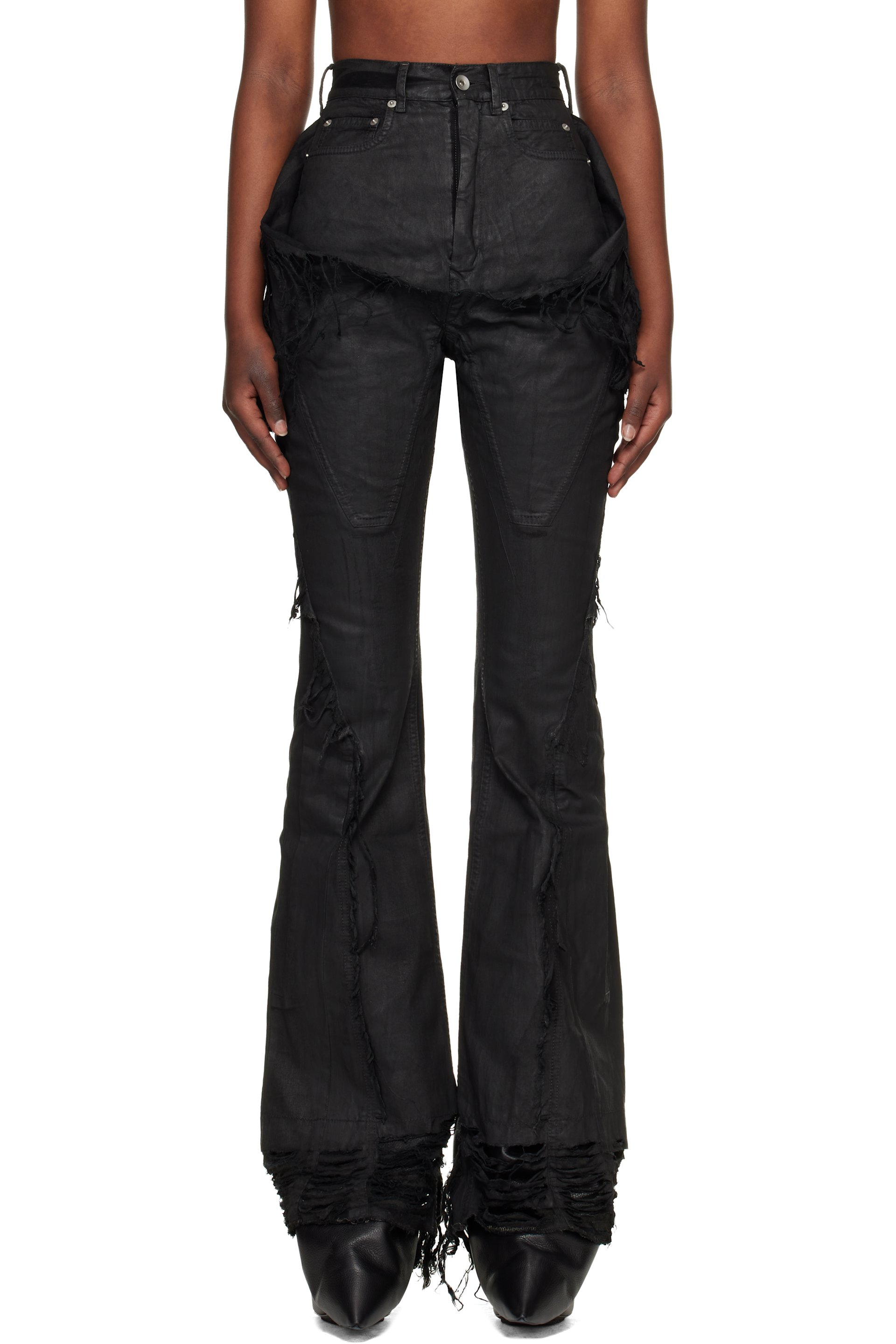 Rick Owens DRKSHDW - Jean semi-évasé Slivered noir - Temple
