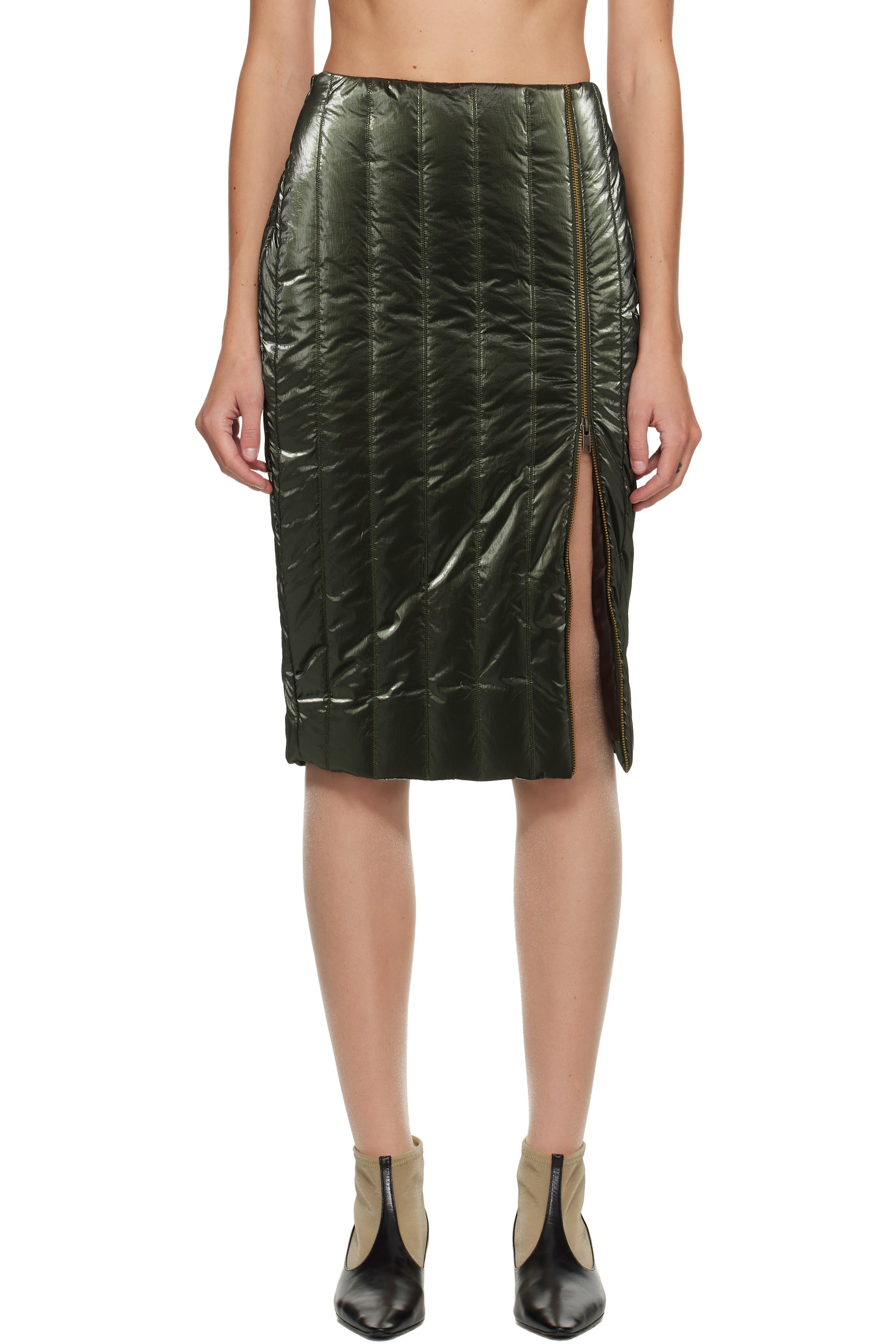 Nicklas Skovgaard - Jupe midi Josephine verte exclusive à SSENSE