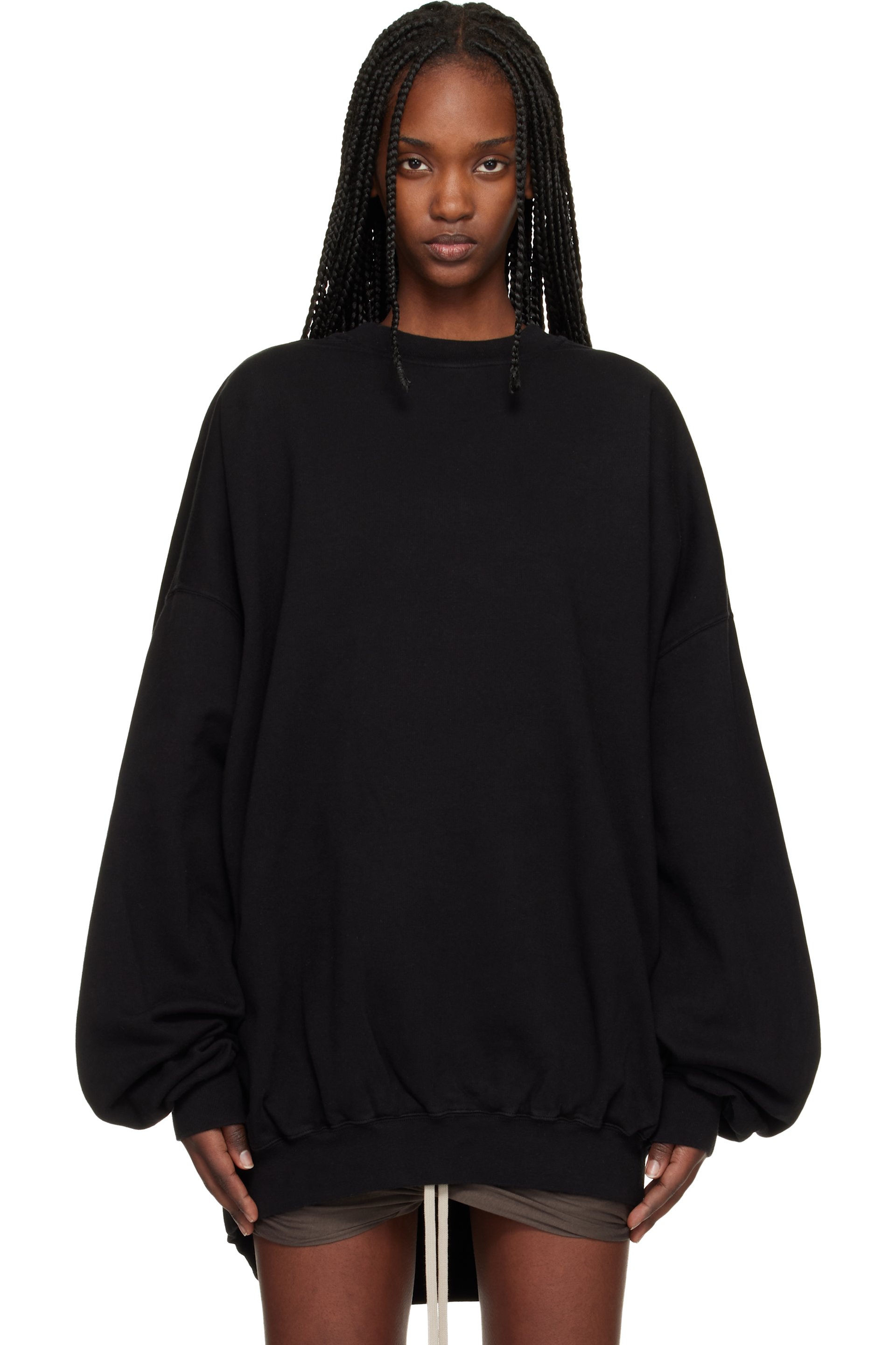 Rick Owens DRKSHDW - ブラック Temple Hun クルーネック スウェットシャツ