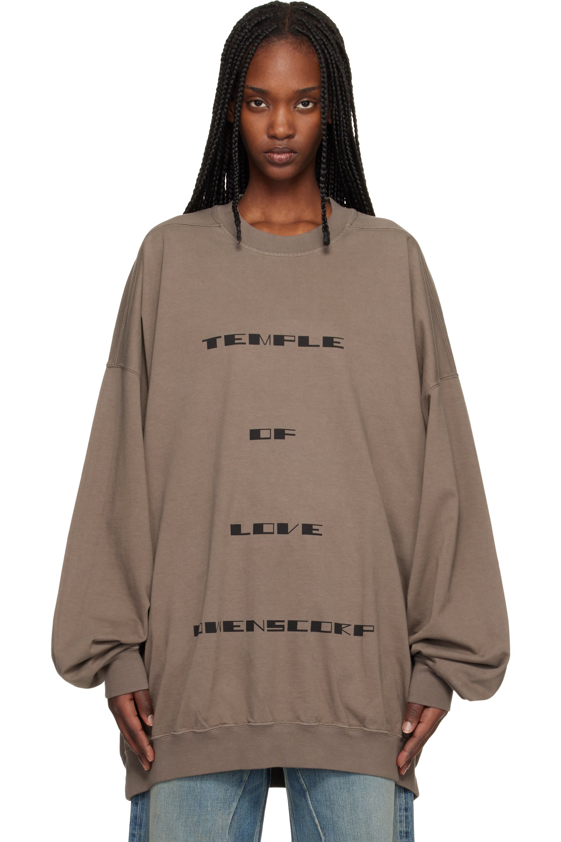 Rick Owens DRKSHDW - グレー Temple Hun クルーネック スウェットシャツ