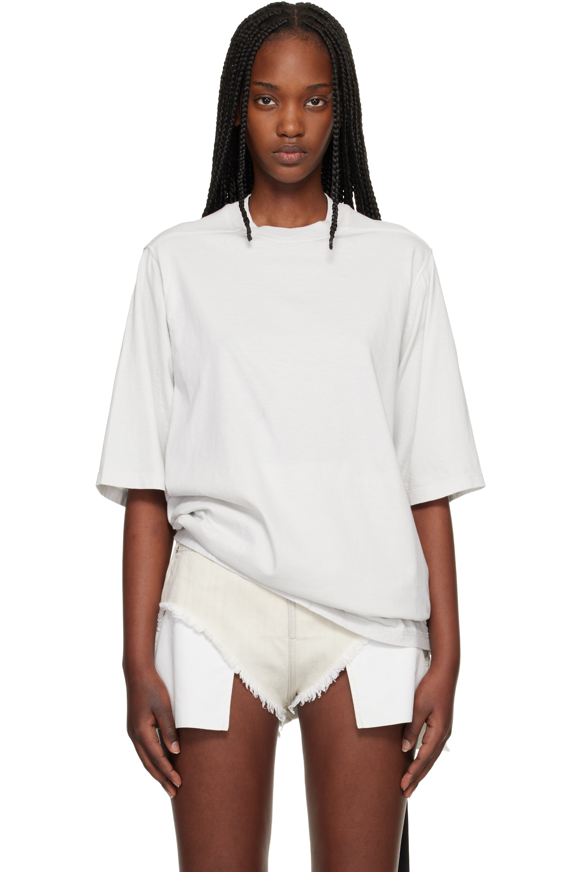Rick Owens DRKSHDW - T-shirt surdimensionné à manches courtes blanc - Temple