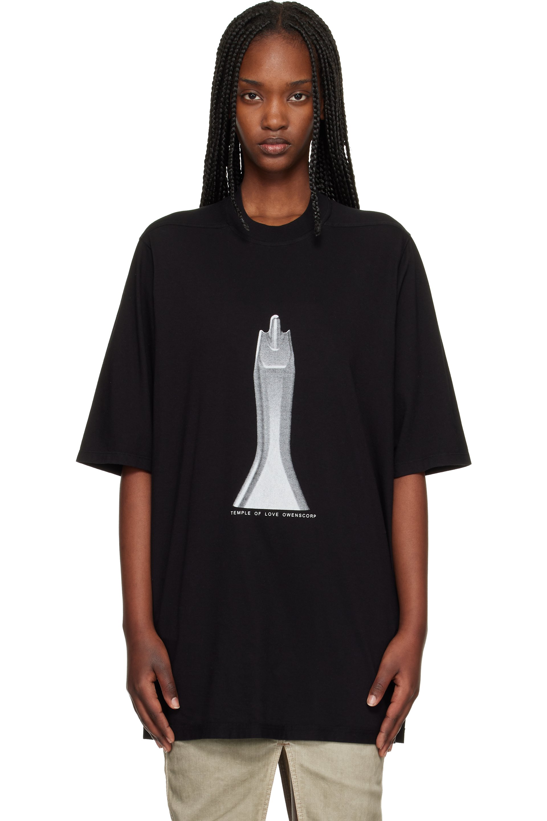 Rick Owens DRKSHDW - T-shirt à manches courtes surdimensionné noir - Temple