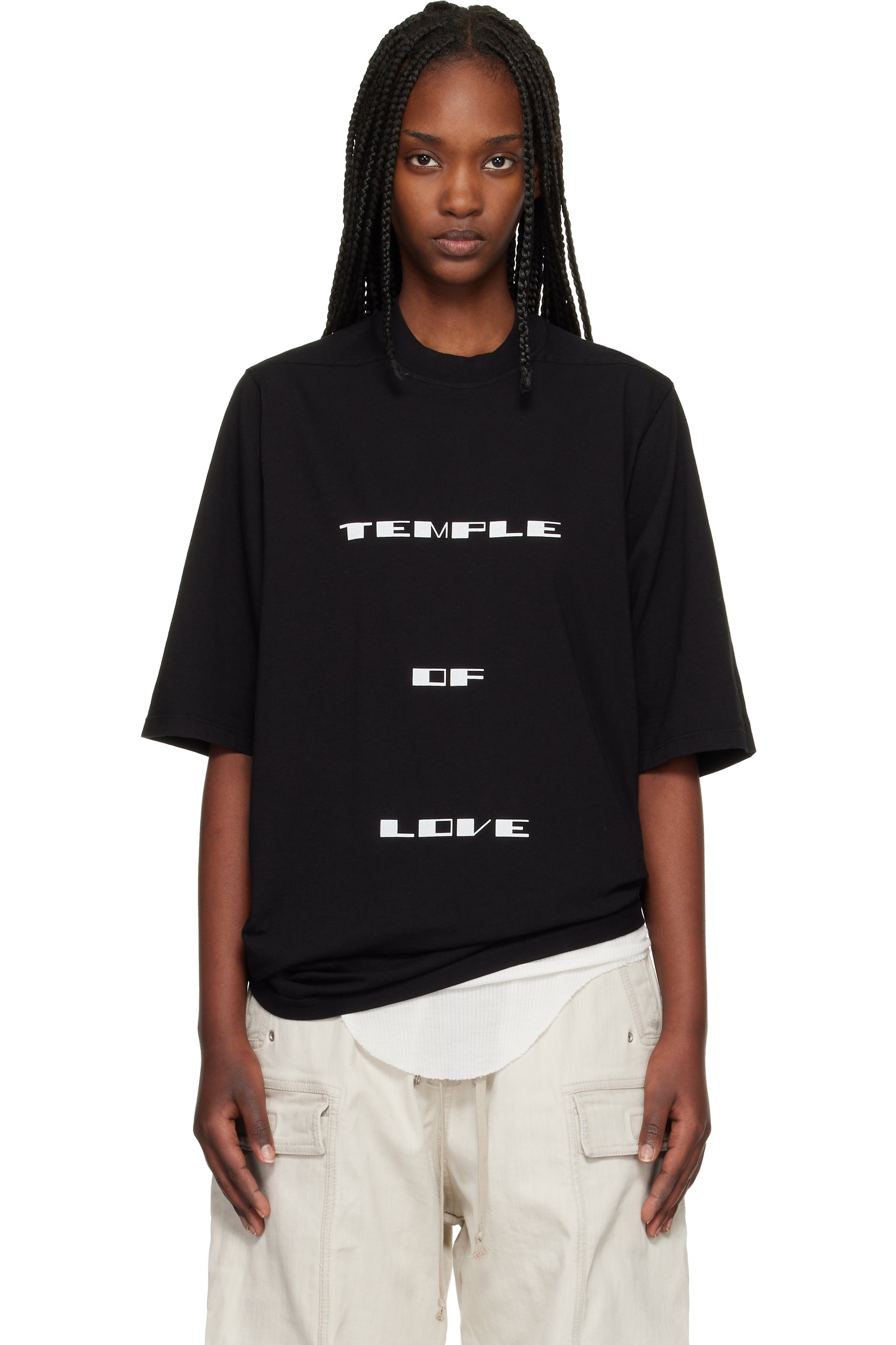 Rick Owens DRKSHDW - T-shirt à manches courtes surdimensionné noir - Temple