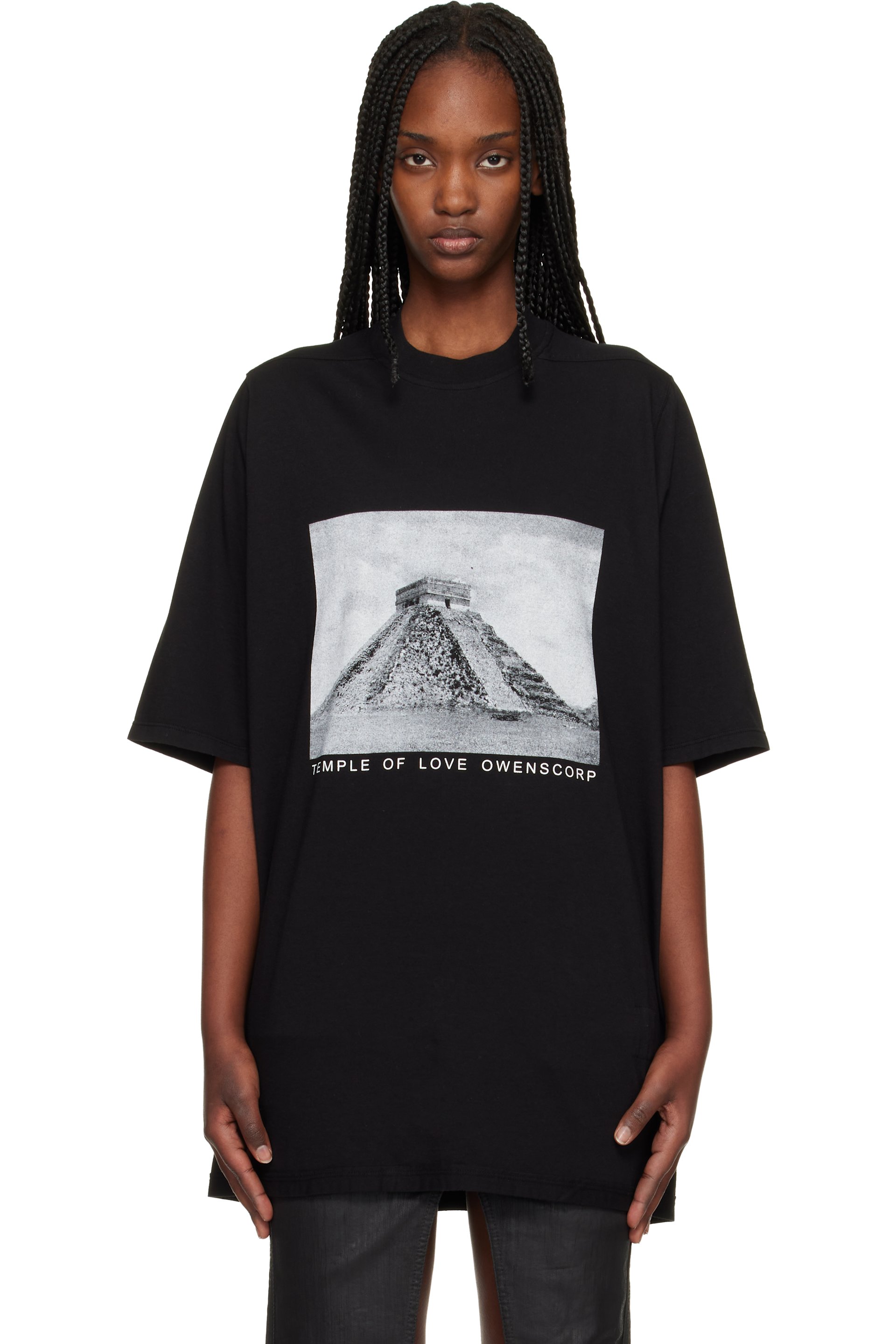 Rick Owens DRKSHDW - T-shirt à manches courtes surdimensionné noir - Temple
