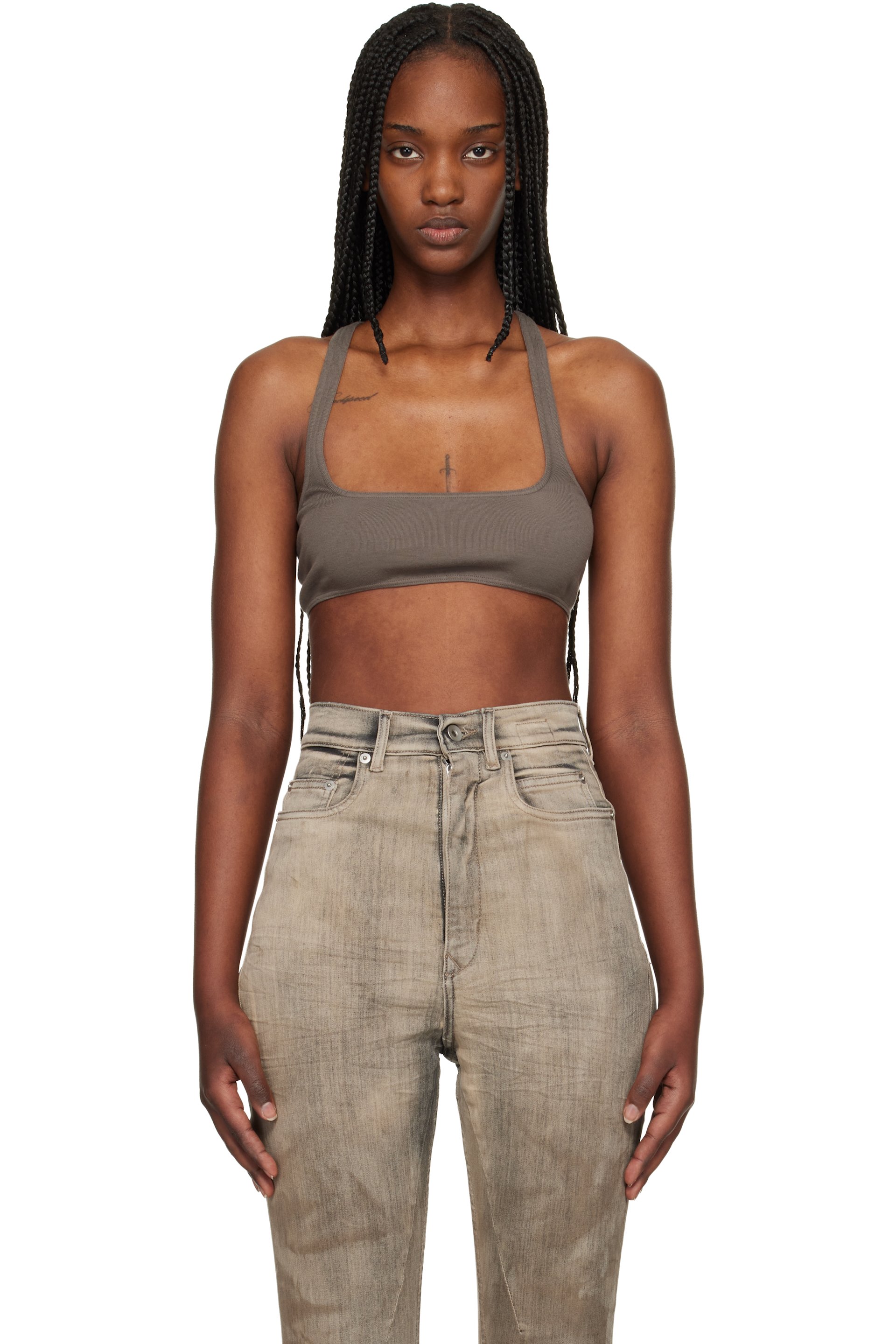 Rick Owens DRKSHDW - Haut Unhorny brun - Temple