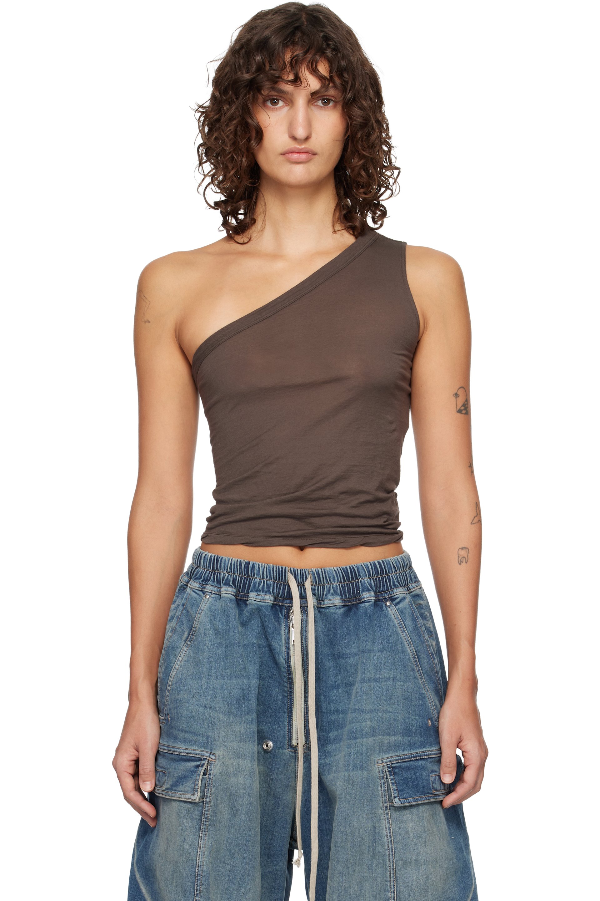 Rick Owens DRKSHDW - Haut sans manches Ziggy gris - Temple