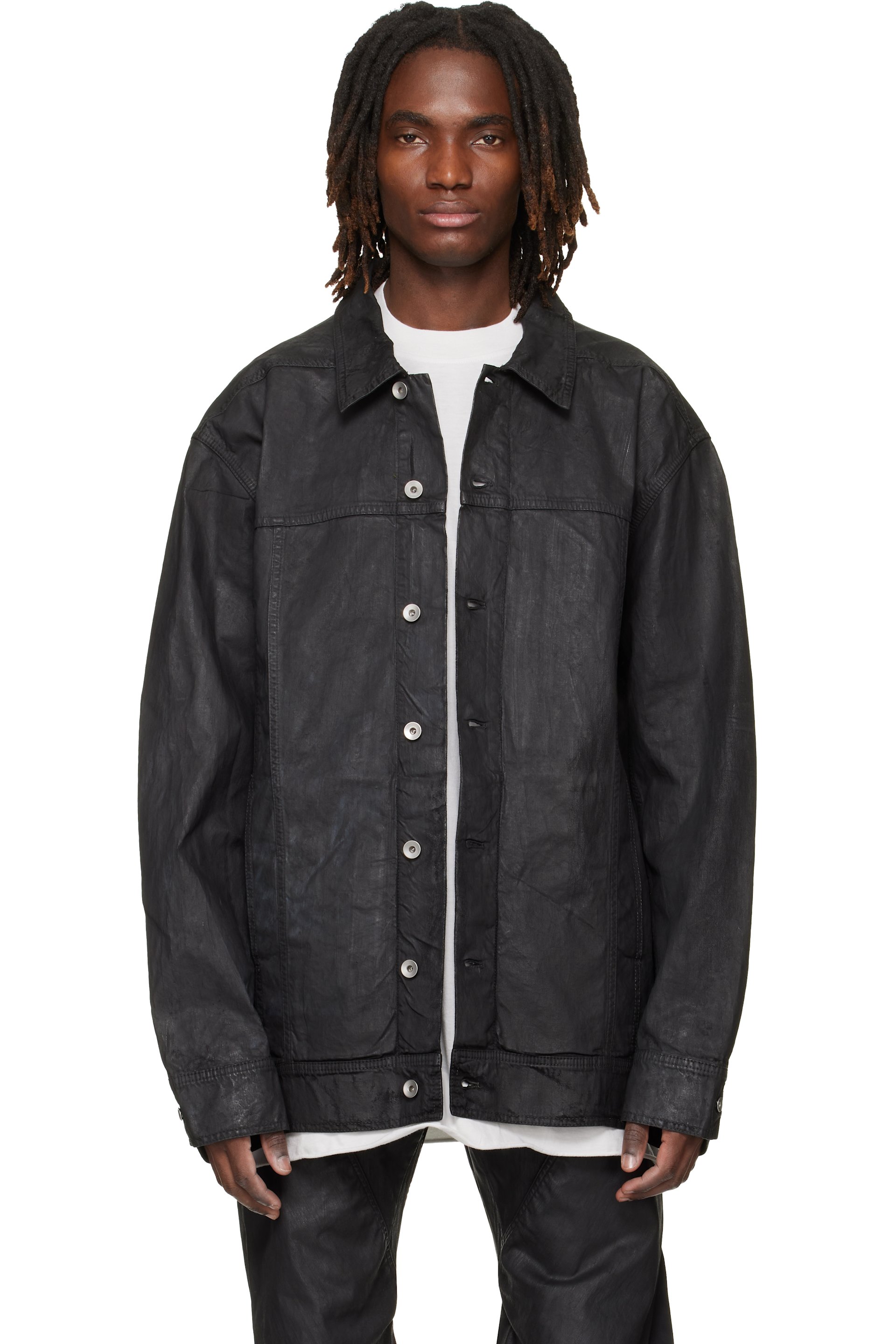 Rick Owens DRKSHDW - Black Temple Jumbo Worker Denim Jacket