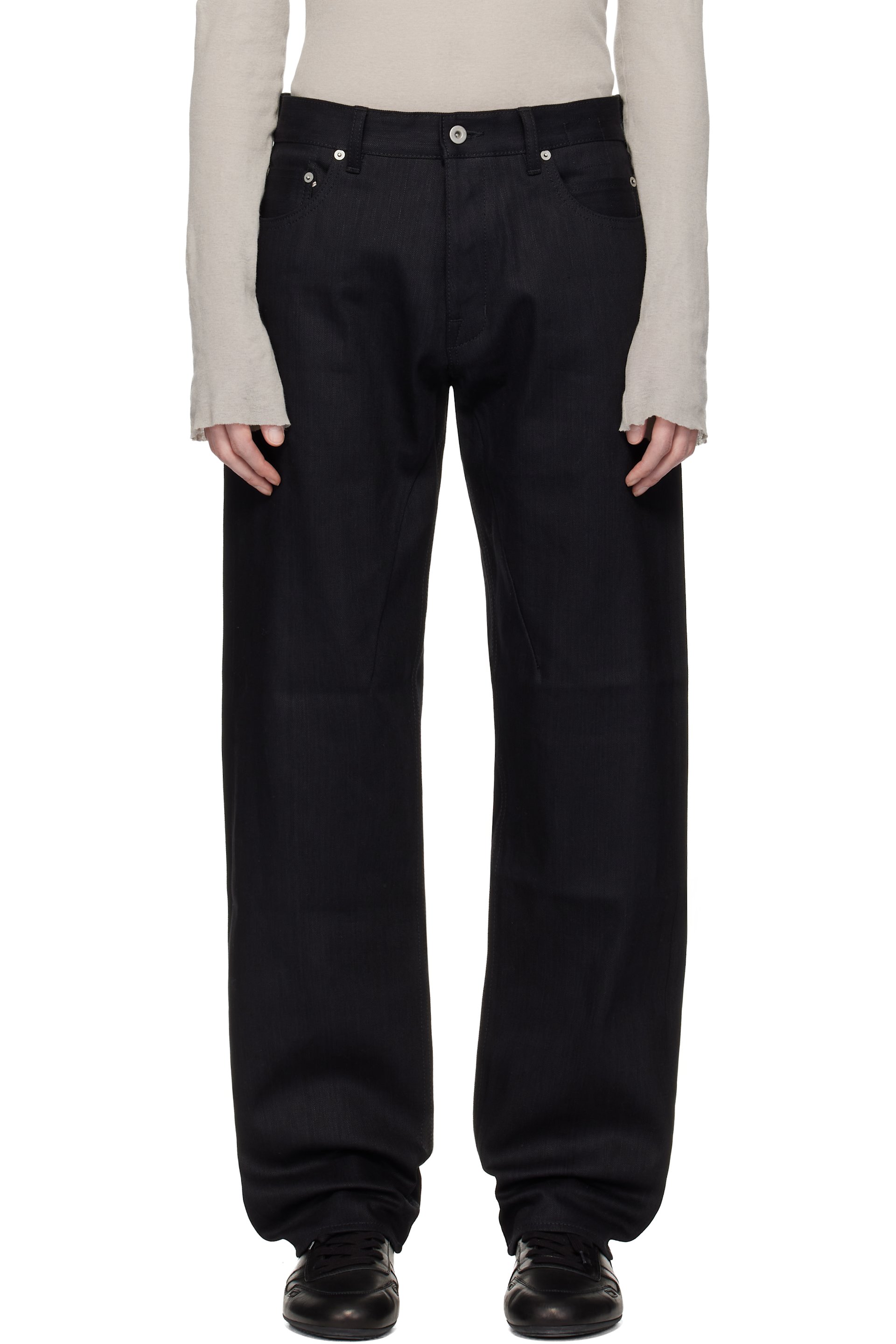 Rick Owens Drkshdw - 블랙 템플 쿠르트 데님 진