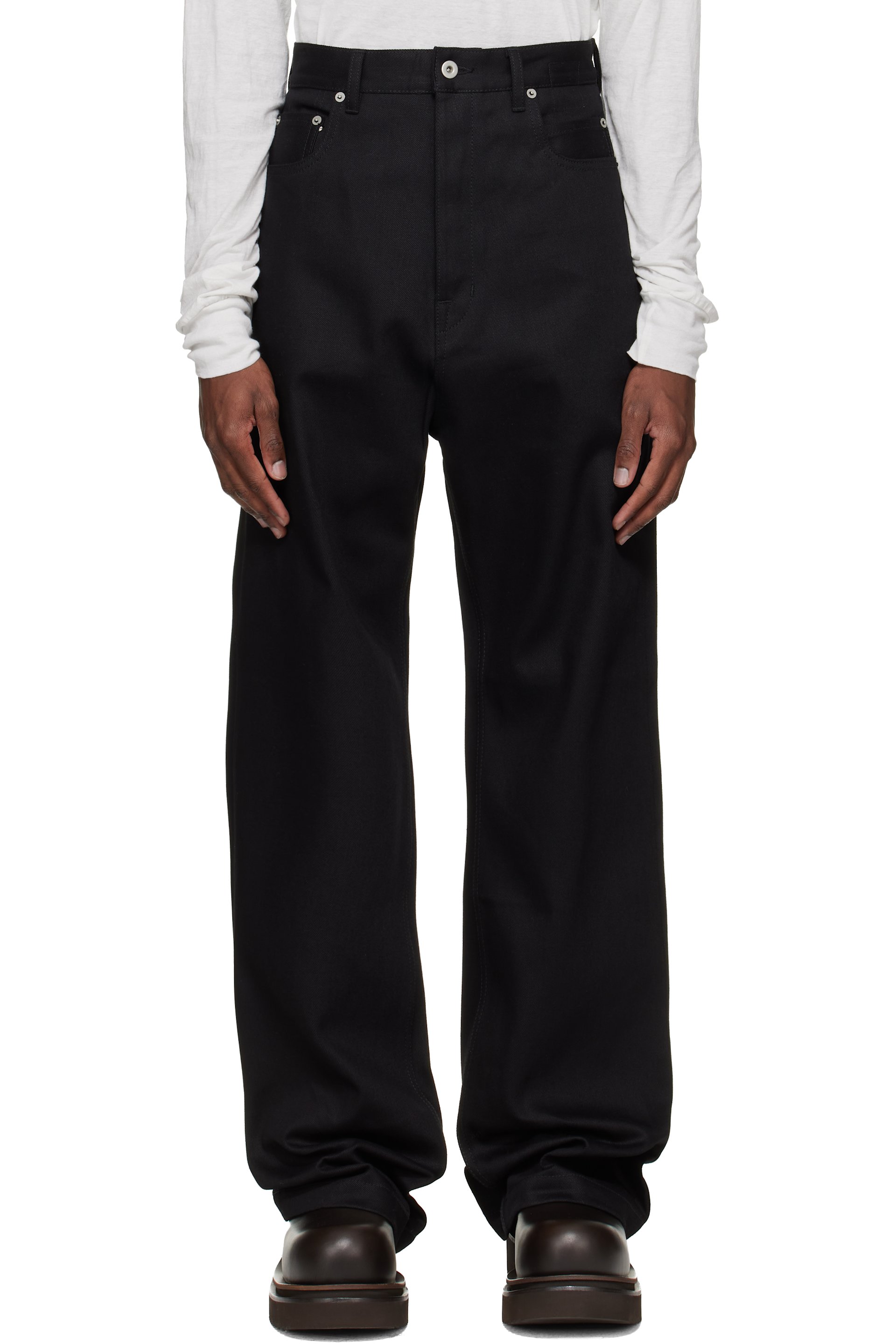 Rick Owens Drkshdw - 블랙 템플 스트로브 데님 진