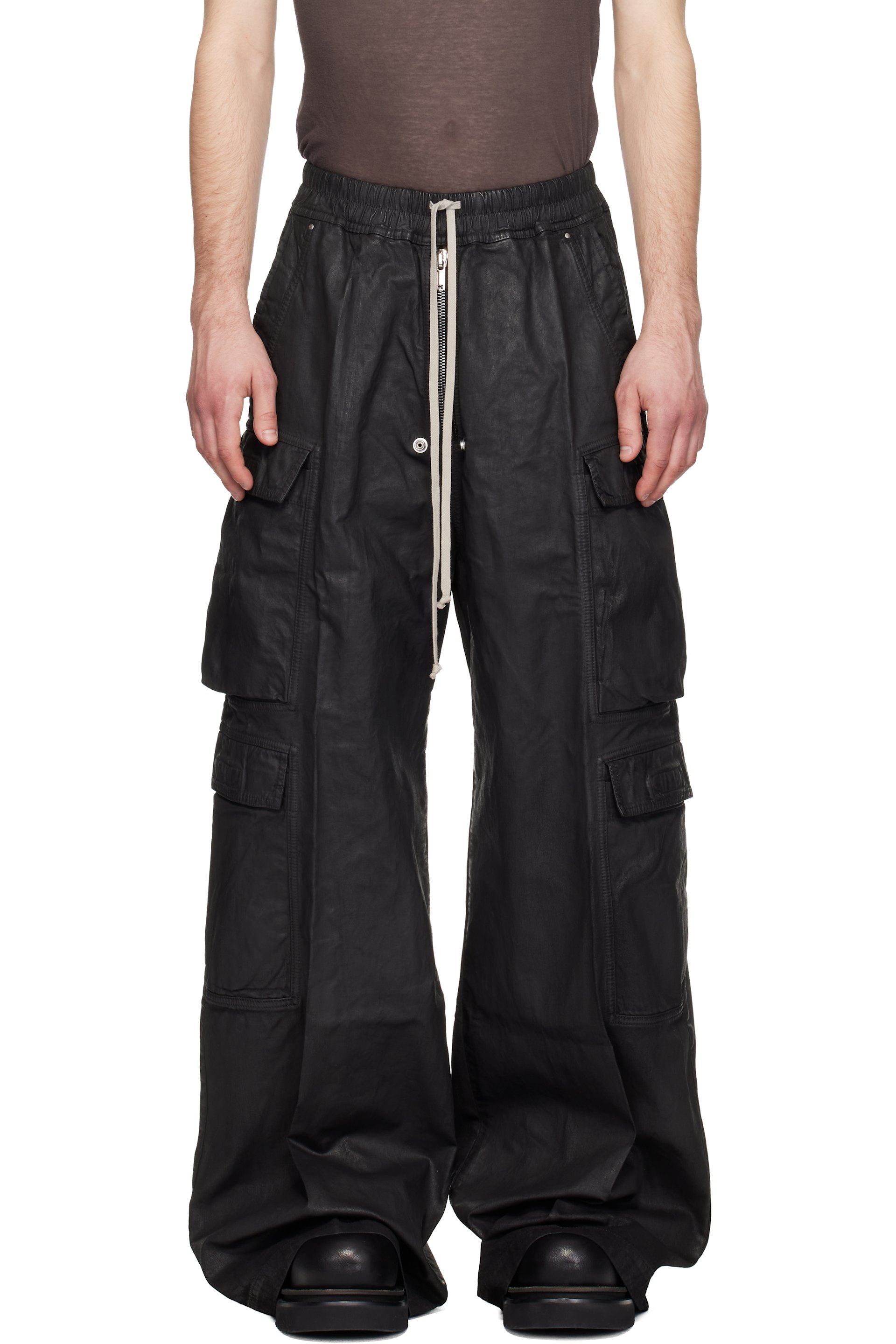 Rick Owens DRKSHDW - Black Temple Double Jumbo Belas Denim Cargo Pants
