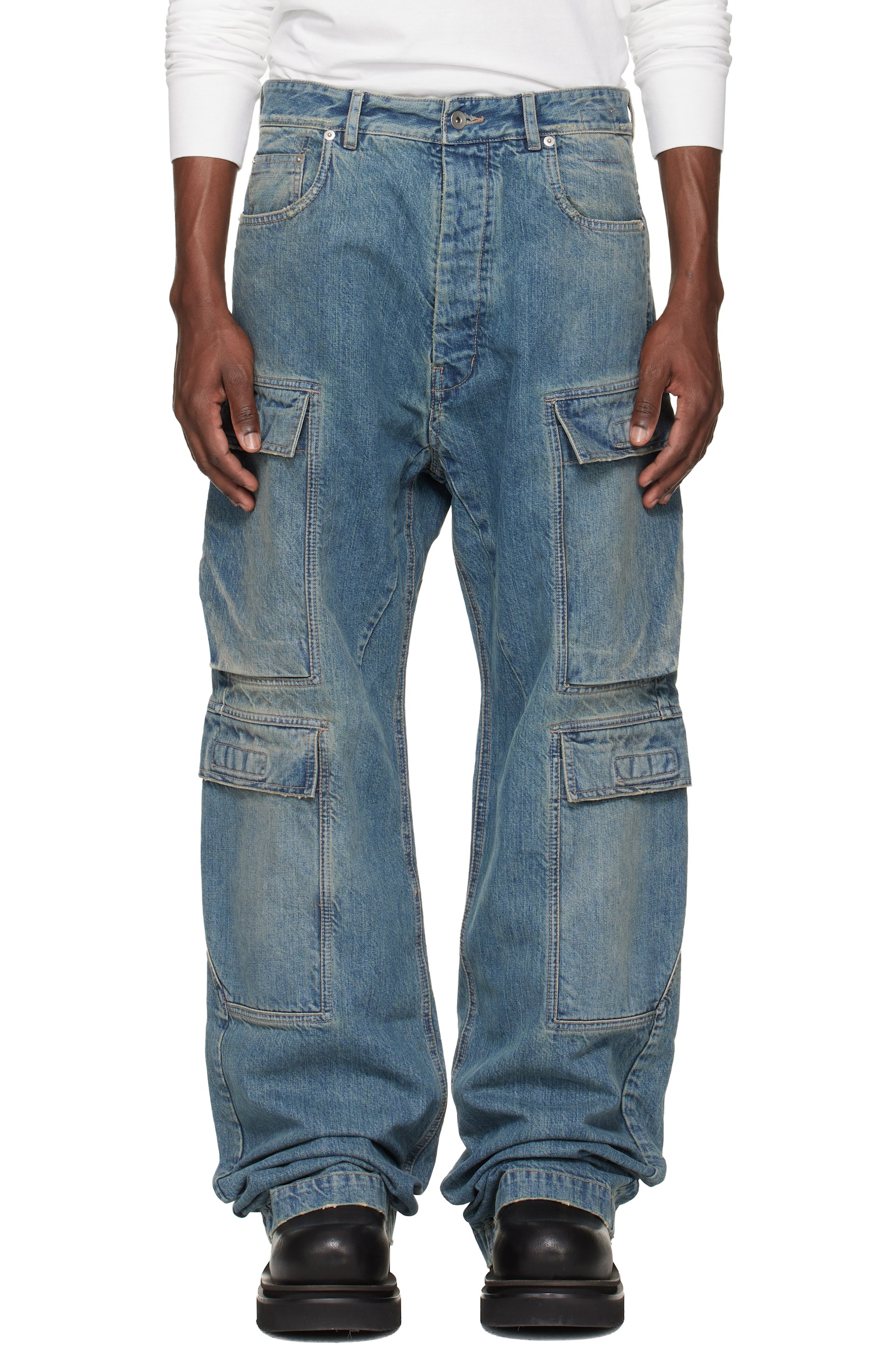 【ssense購入 確実正規品】 RICK OWENS DRKSHDW パンツ メンズ用 Rick Owens DRKSHDW カーゴパンツ | SSENSE 日本