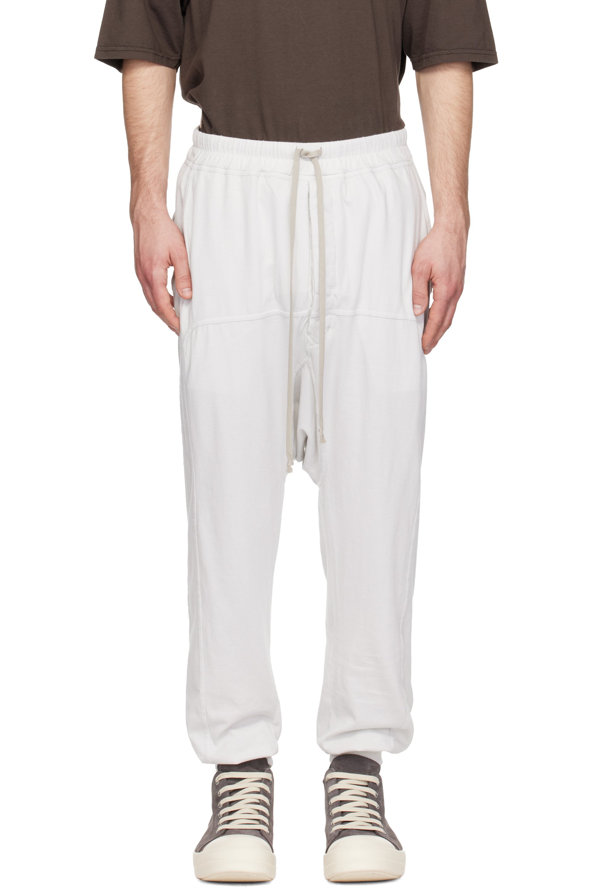 Rick Owens Drkshdw - 오프 화이트 템플 드로우스트링 팬츠