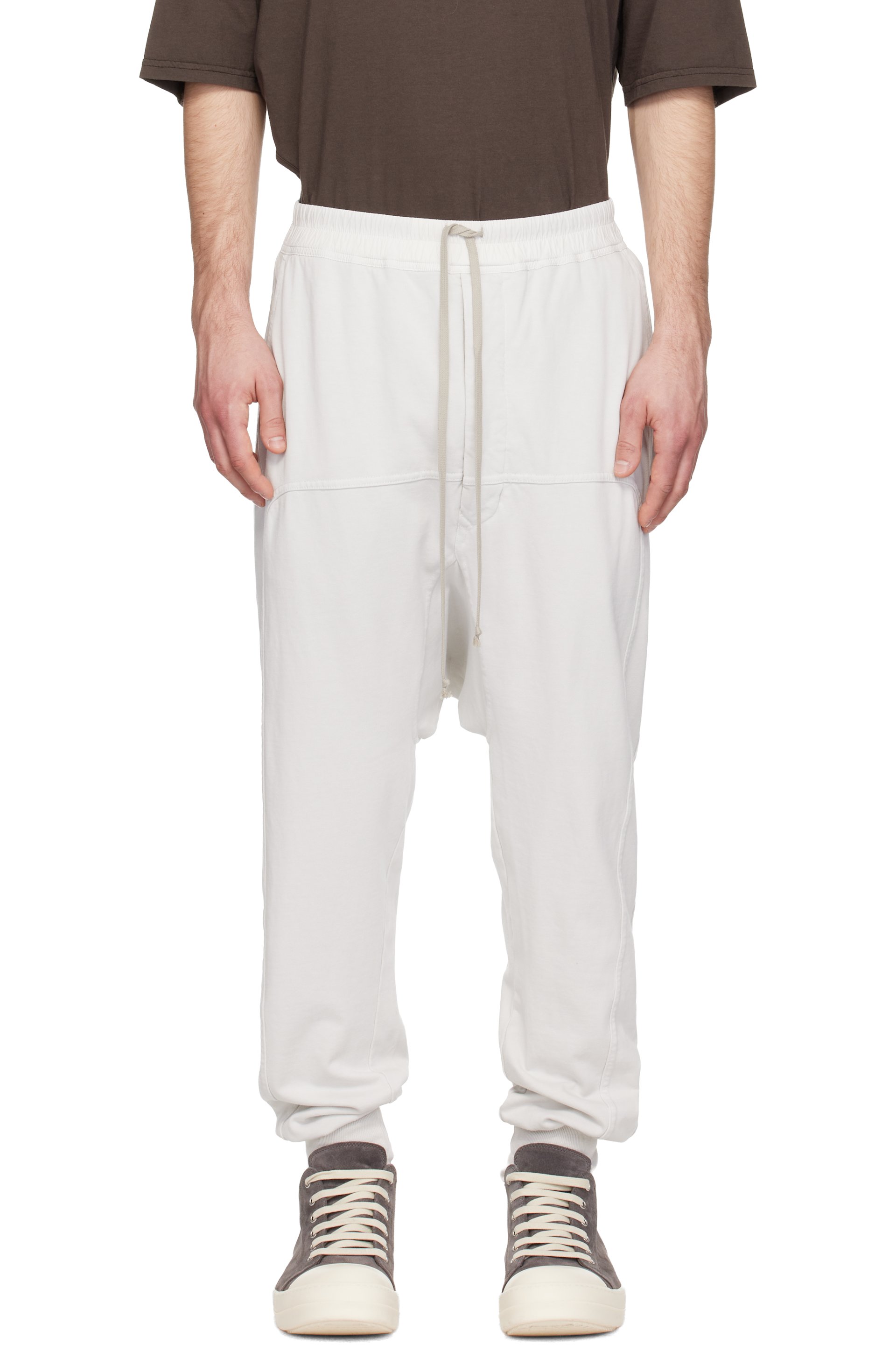 Rick Owens Drkshdw - 오프 화이트 템플 드로우스트링 팬츠