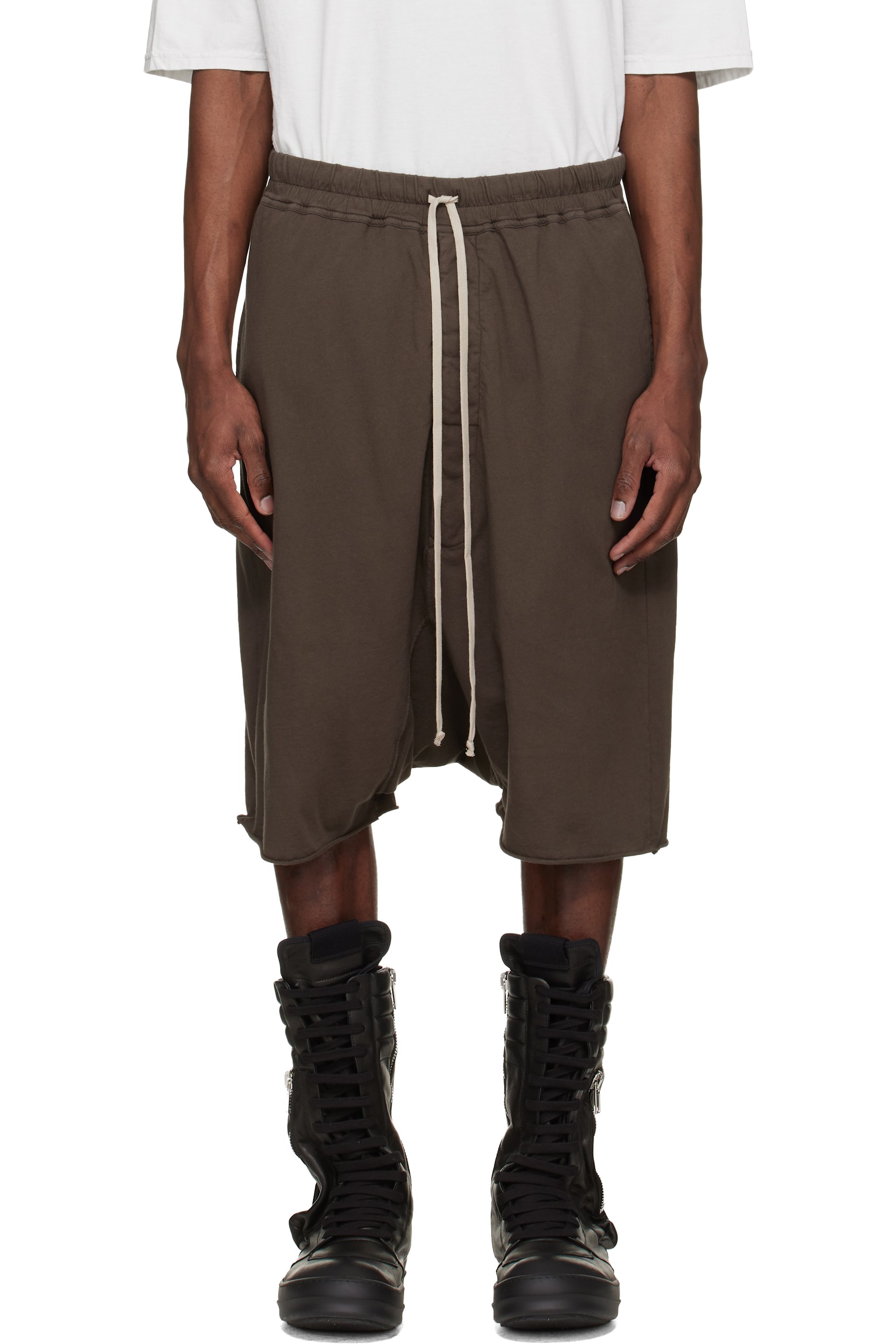 Rick Owens Drkshdw - 브라운 템플 드로우스트링 포드 쇼츠