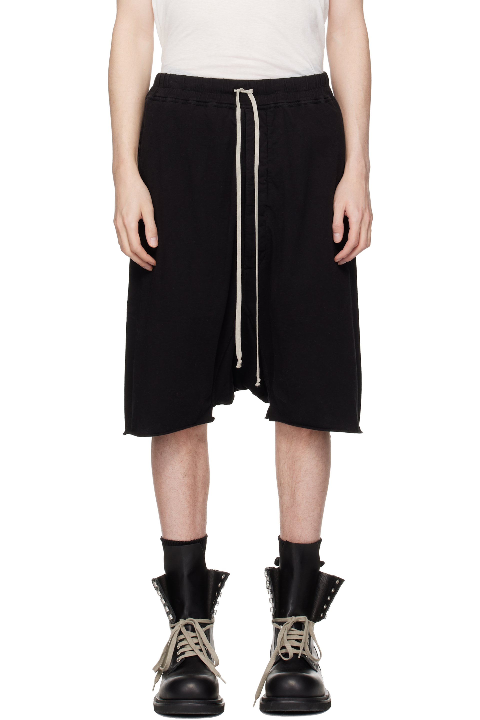 Rick Owens Drkshdw - 블랙 템플 드로우스트링 포드 쇼츠