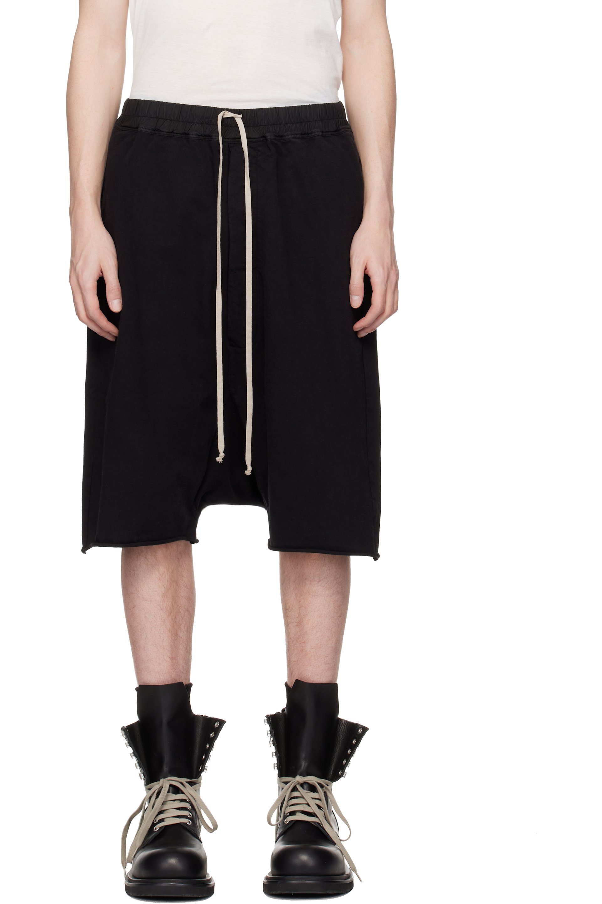 Rick Owens Drkshdw - 블랙 템플 드로우스트링 포드 쇼츠
