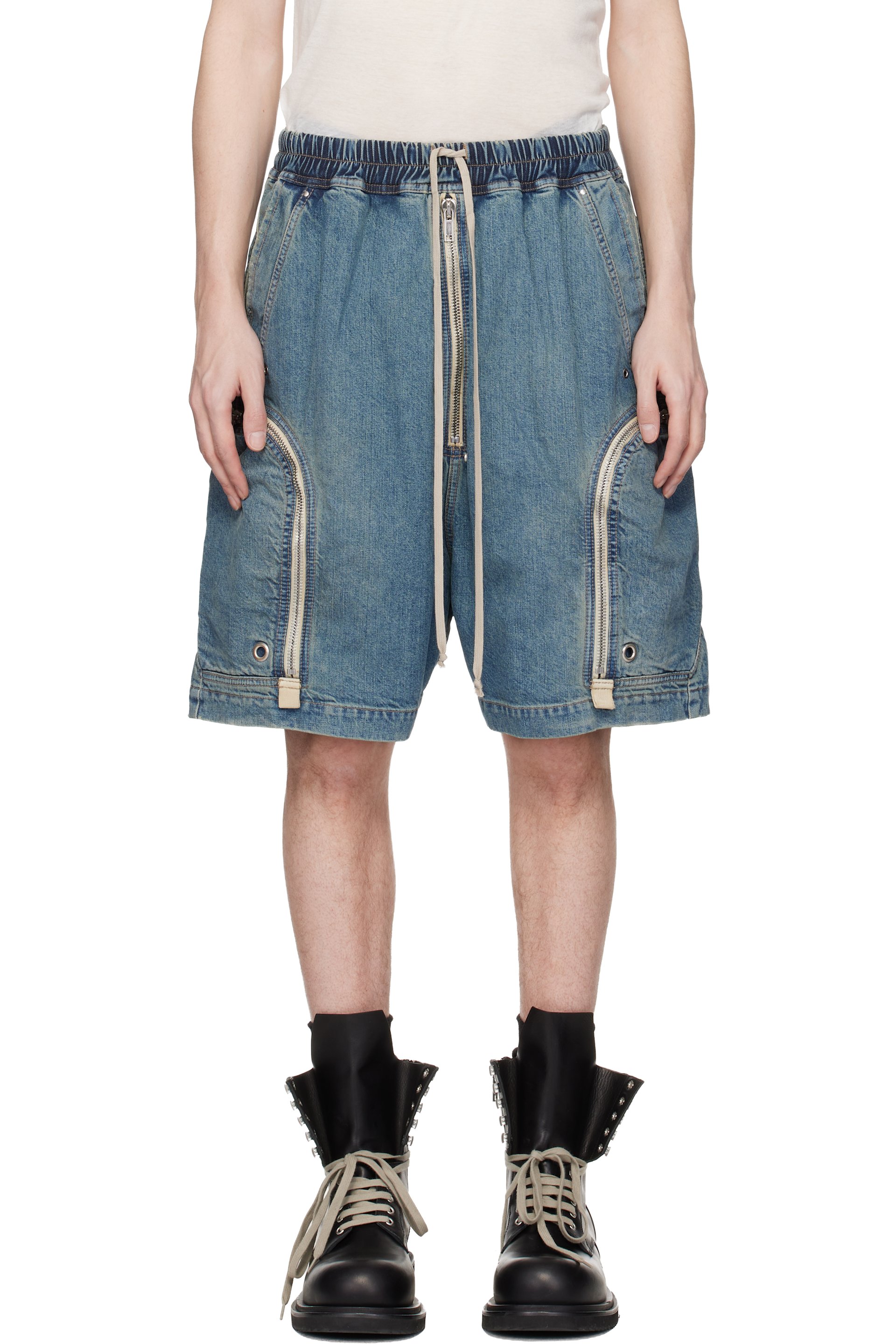 Rick Owens Drkshdw - 블루 템플 바우하우스 포드 데님 쇼츠