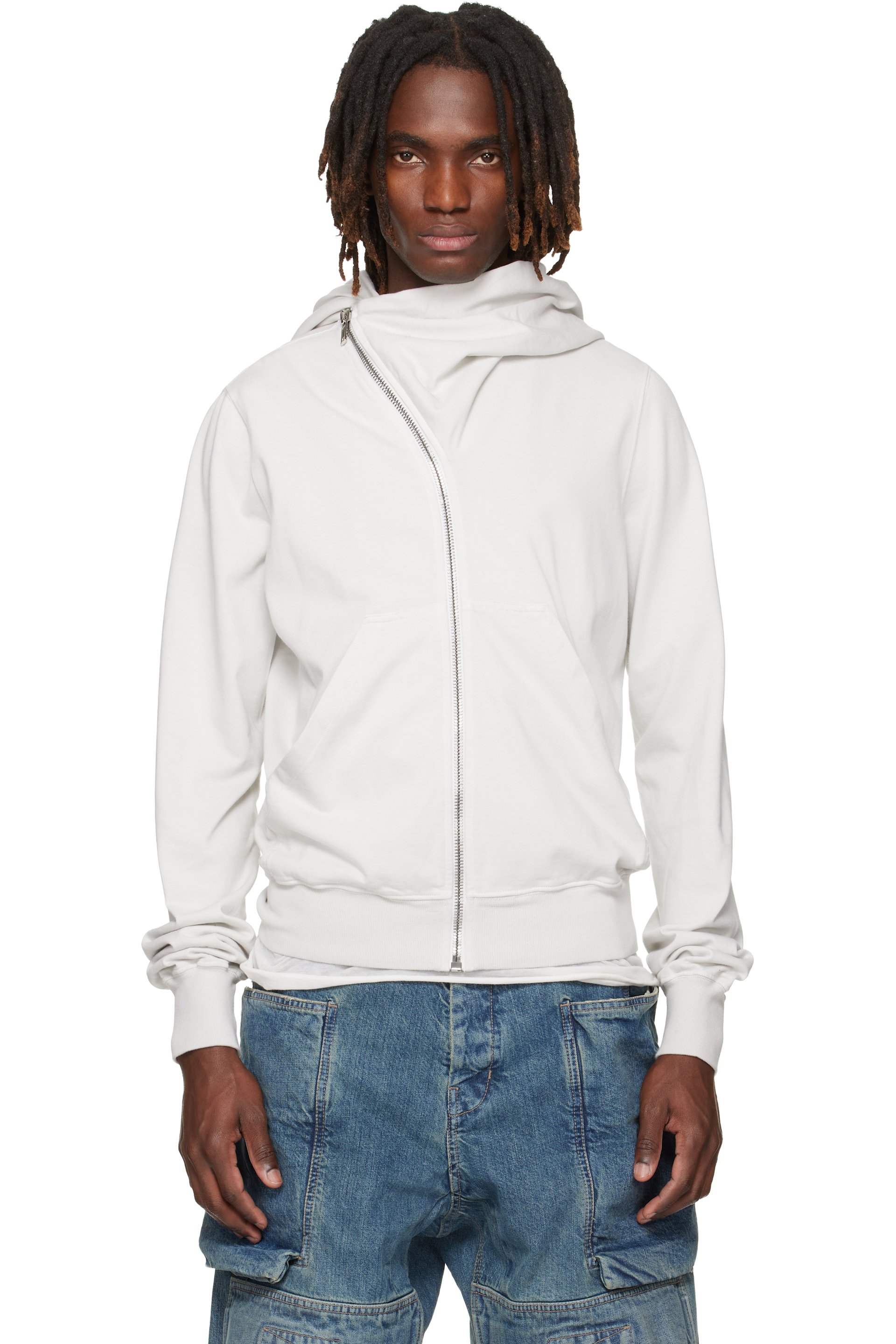 Rick Owens DRKSHDW - Pull à capuche Mountain blanc cassé - Temple