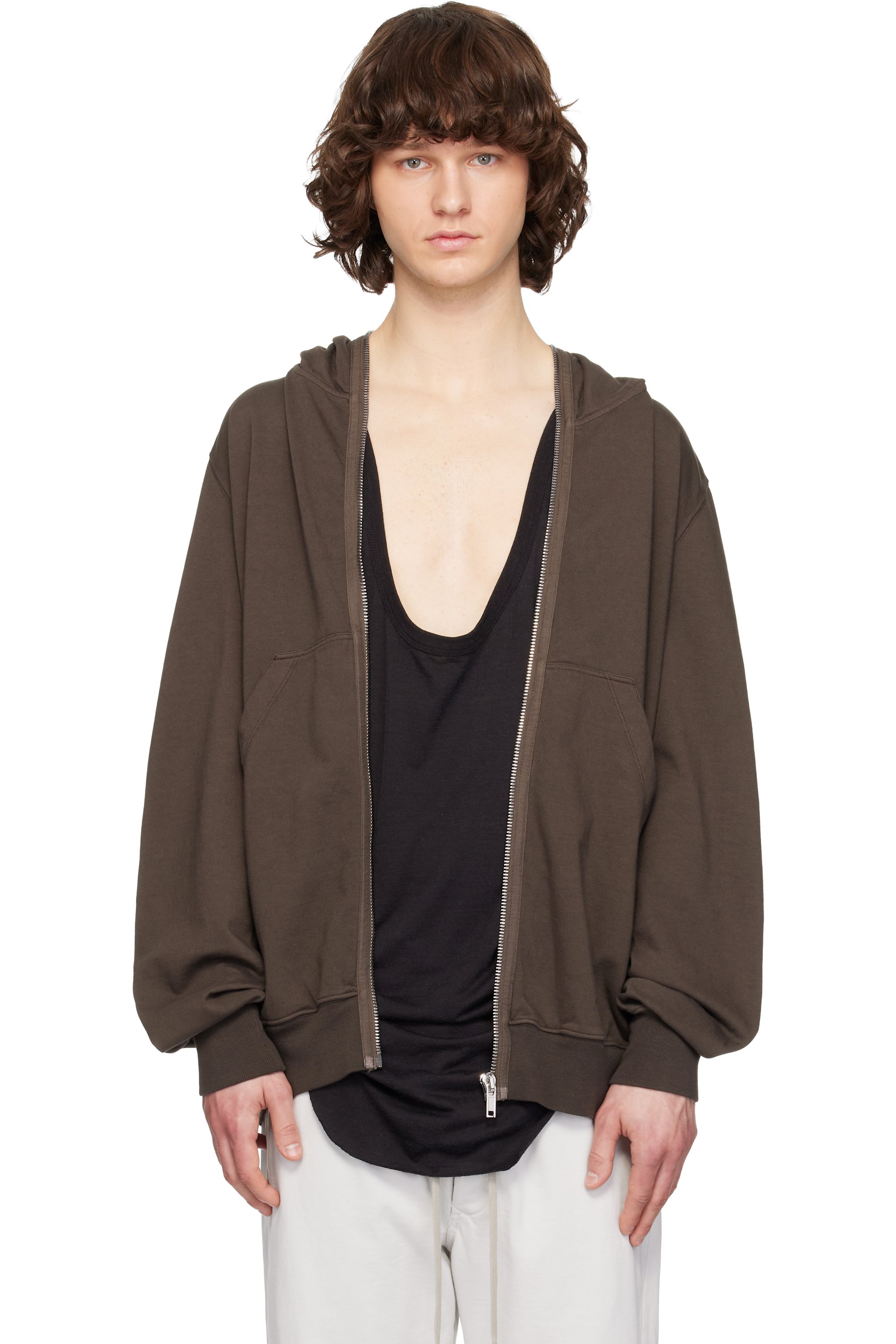 Rick Owens DRKSHDW - Pull à capuche surdimensionné Gimp gris - Temple