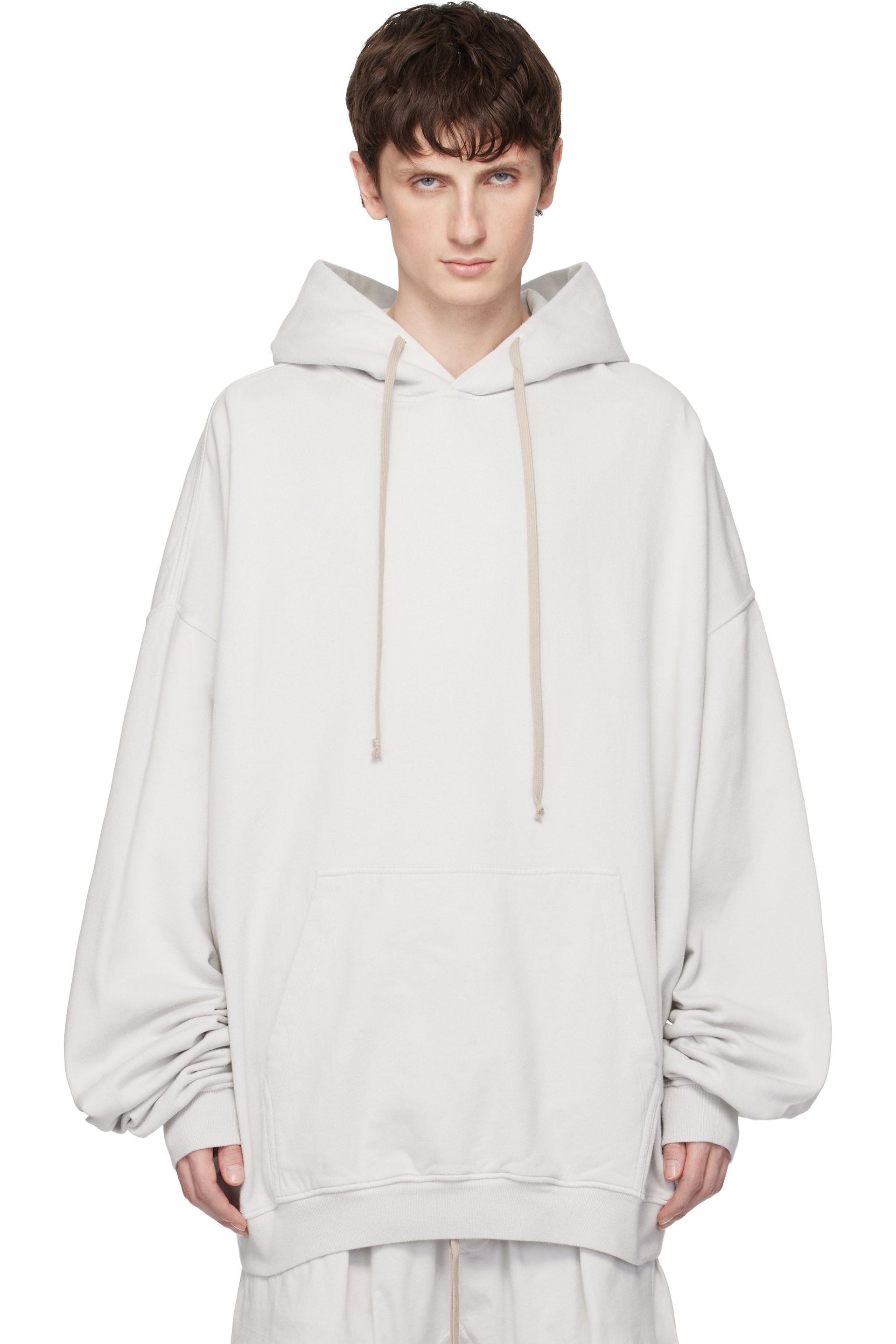 Rick Owens DRKSHDW - Pull à capuche Hun blanc cassé - Temple