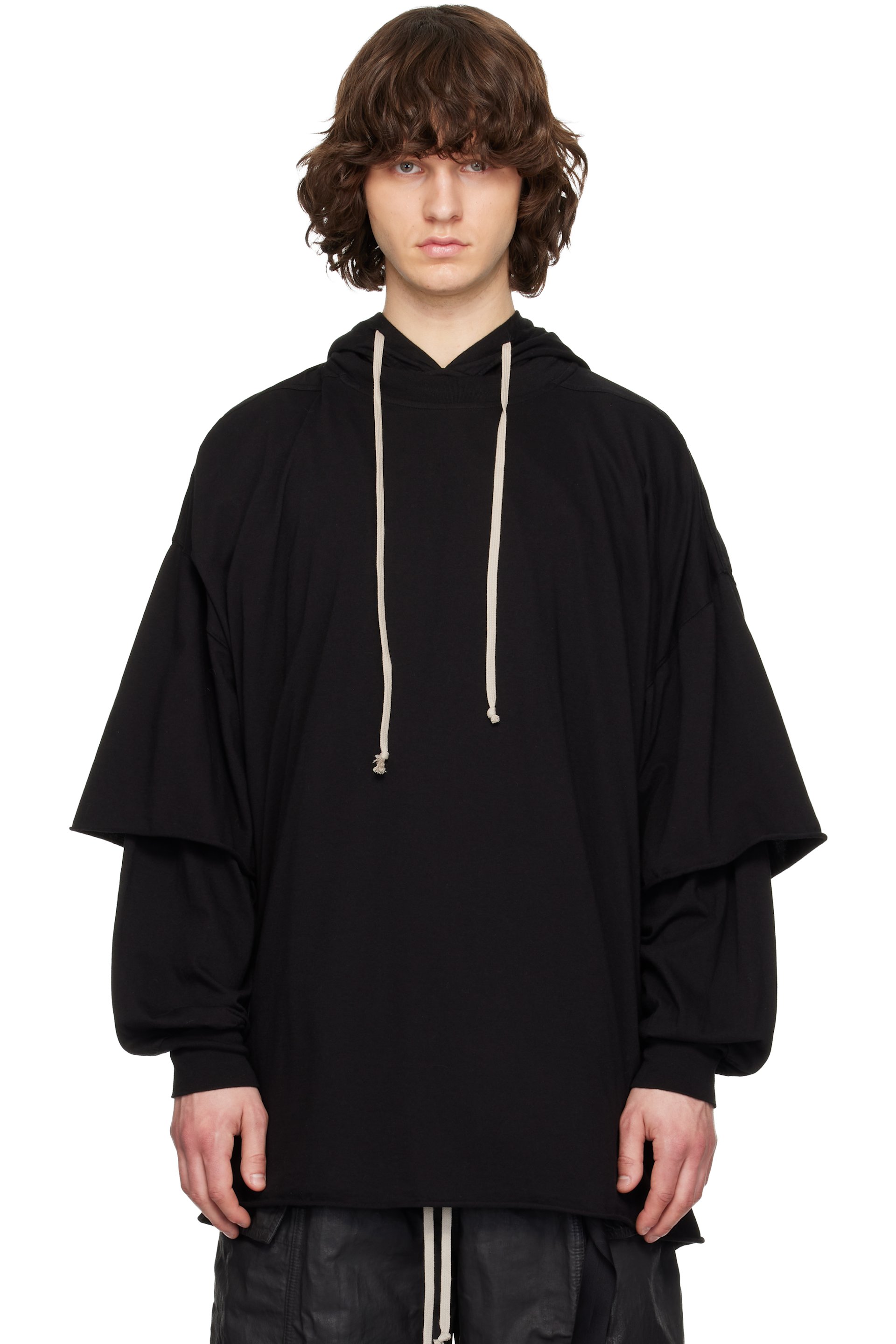 Rick Owens DRKSHDW - Pull à capuche Tommy Hustler noir - Temple