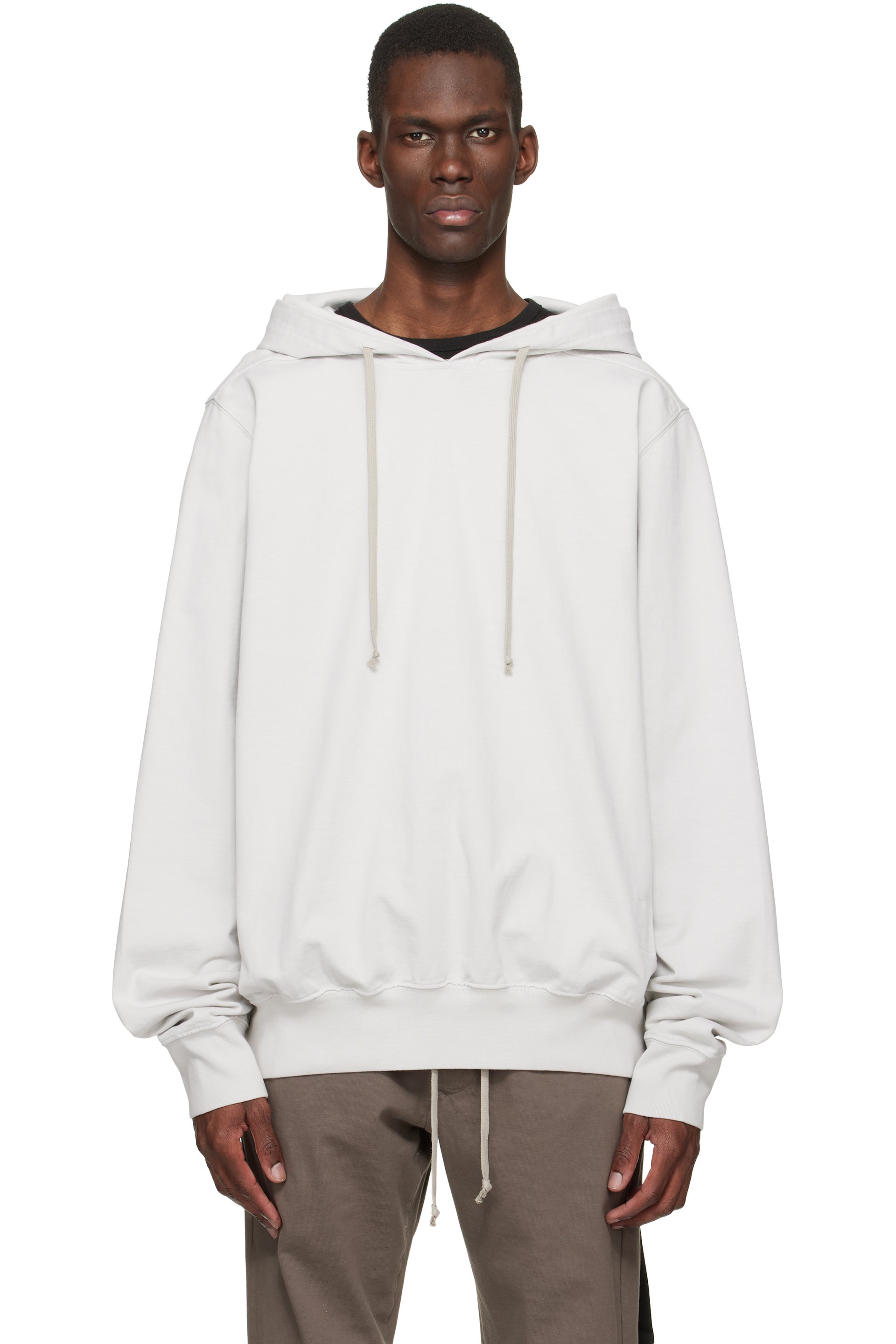 Rick Owens DRKSHDW - Pull à capuche surdimensionné blanc cassé - Temple