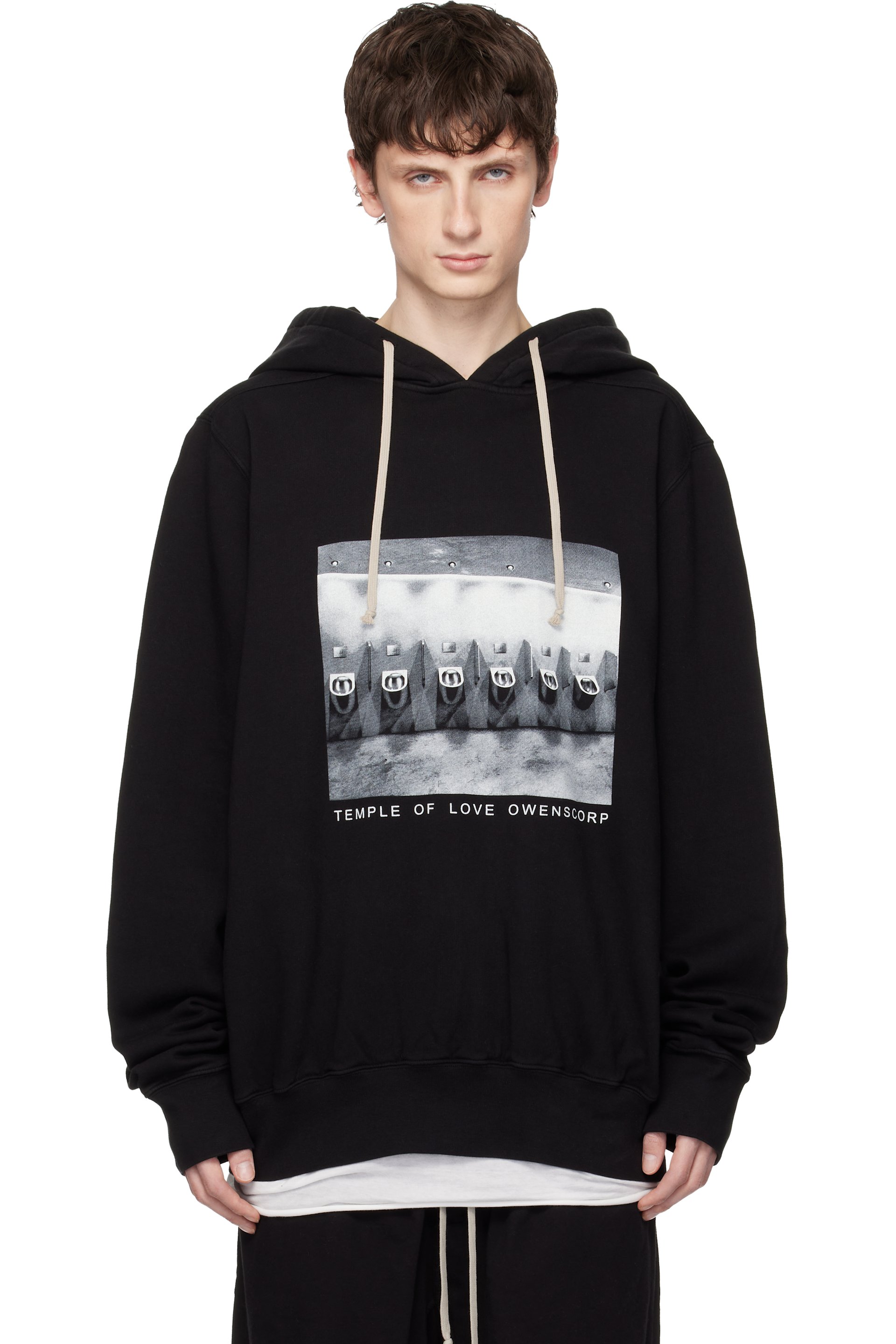 Rick Owens DRKSHDW - Pull à capuche surdimensionné noir - Temple