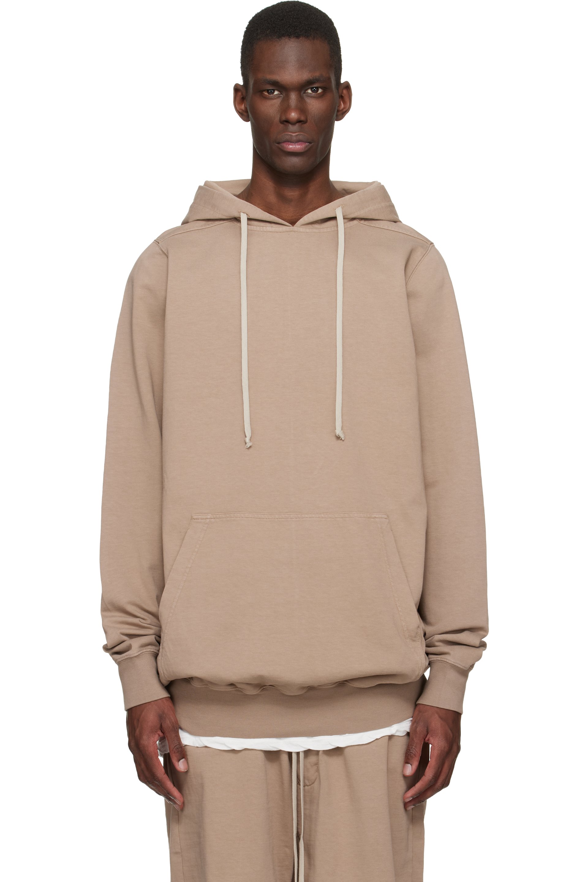 Rick Owens DRKSHDW - Pull à capuche beige - Temple
