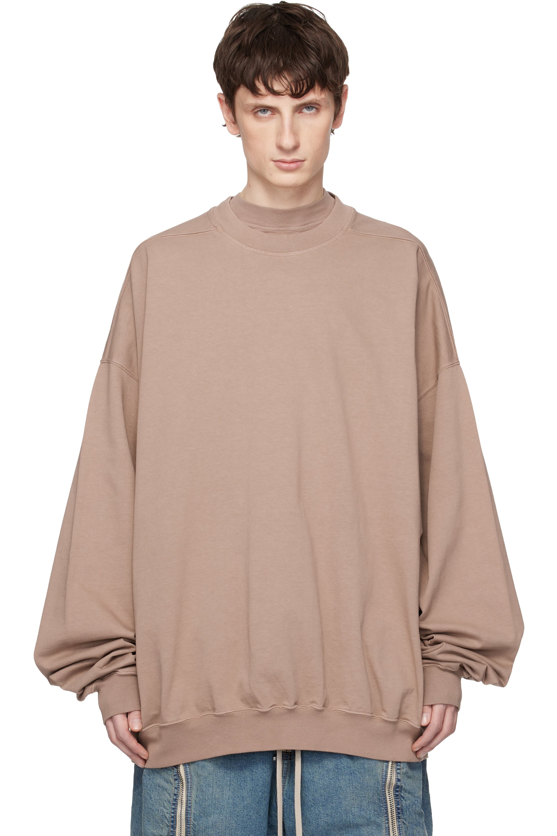Rick Owens DRKSHDW - Taupe Temple Hun Crewneck Sweatshirt