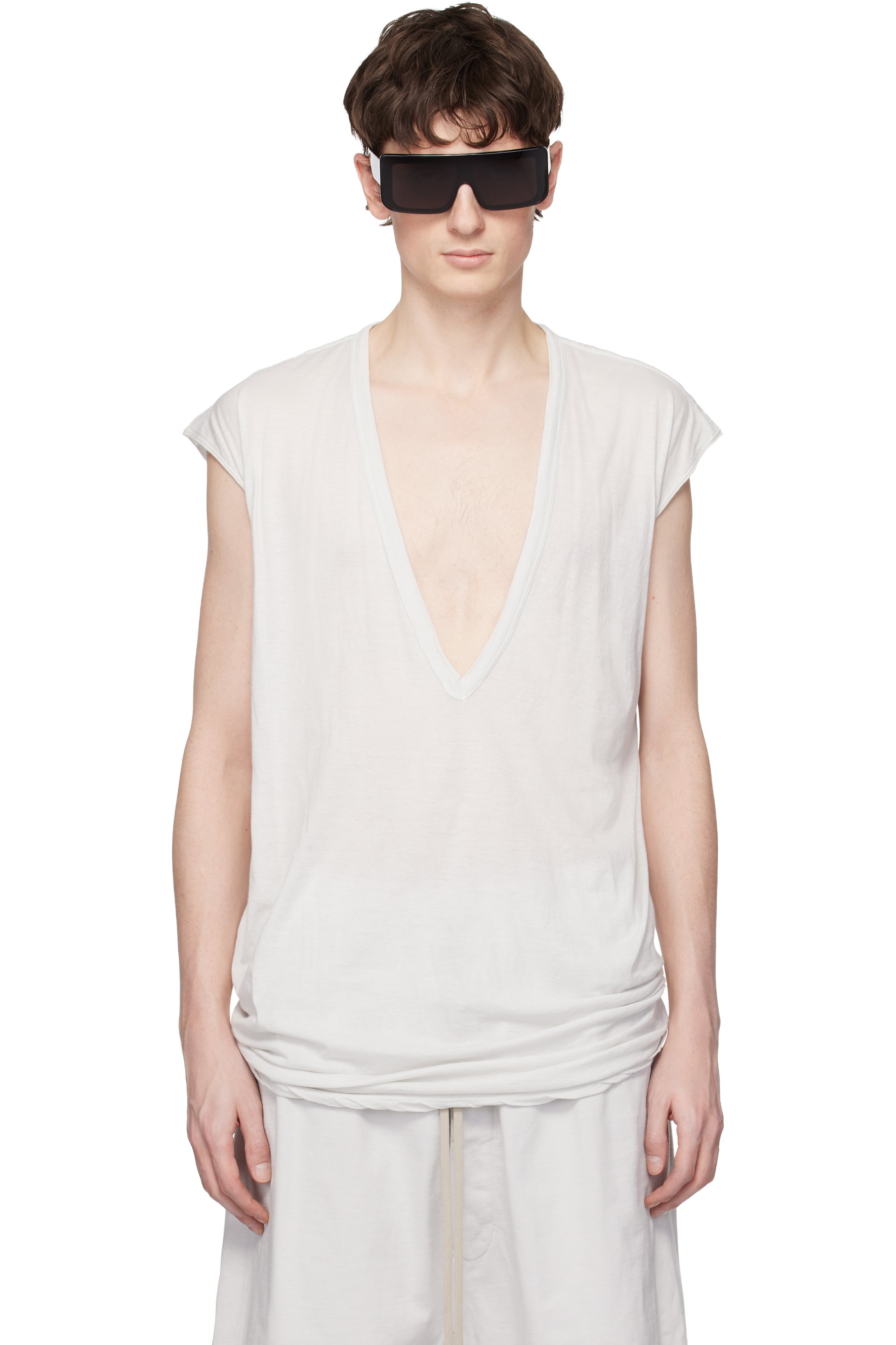 Rick Owens Drkshdw - 오프 화이트 템플 딜런 티셔츠