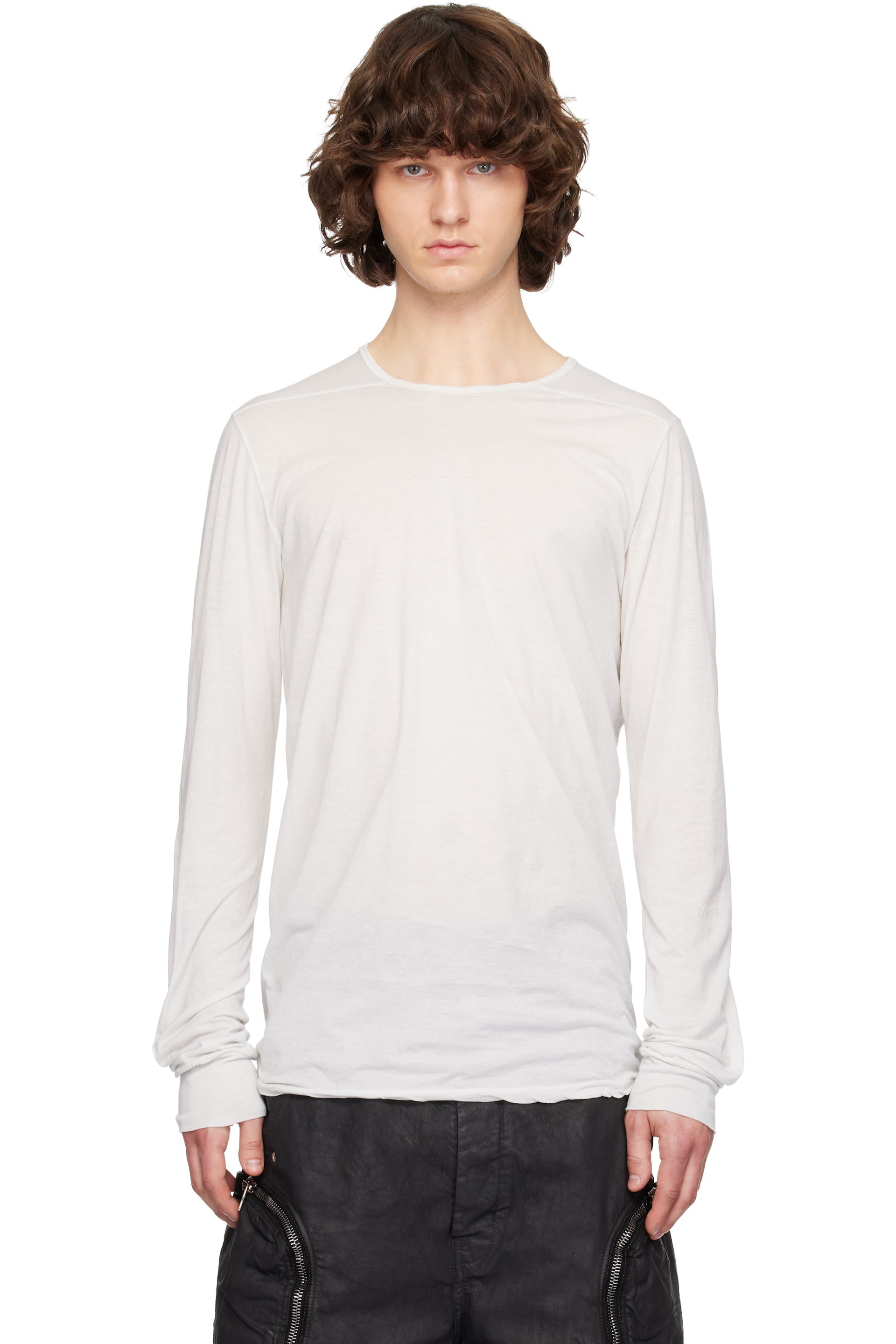 Rick Owens Drkshdw - 오프 화이트 템플 레벨 LS 티셔츠