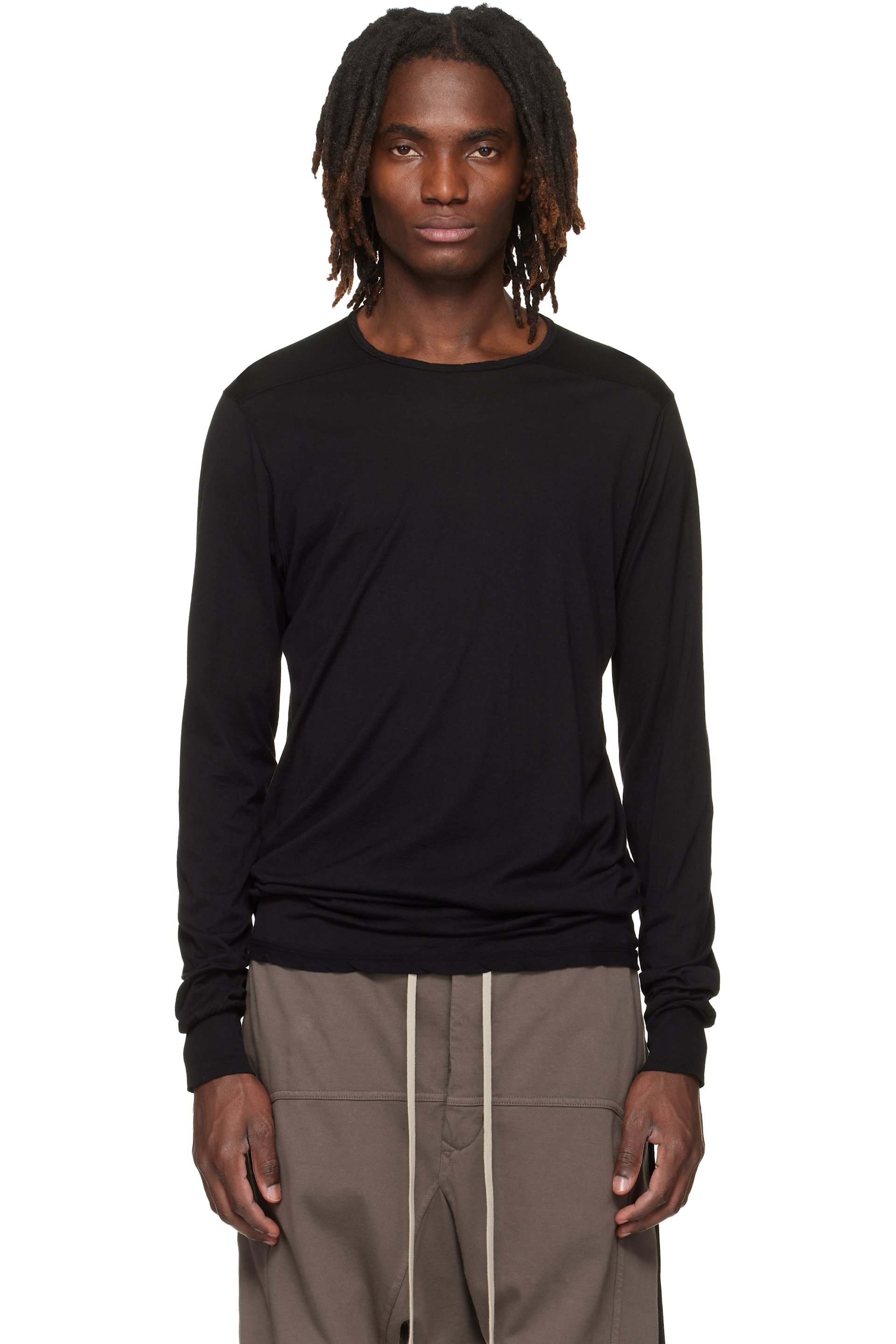 Rick Owens Drkshdw - 블랙 템플 레벨 LS 티셔츠