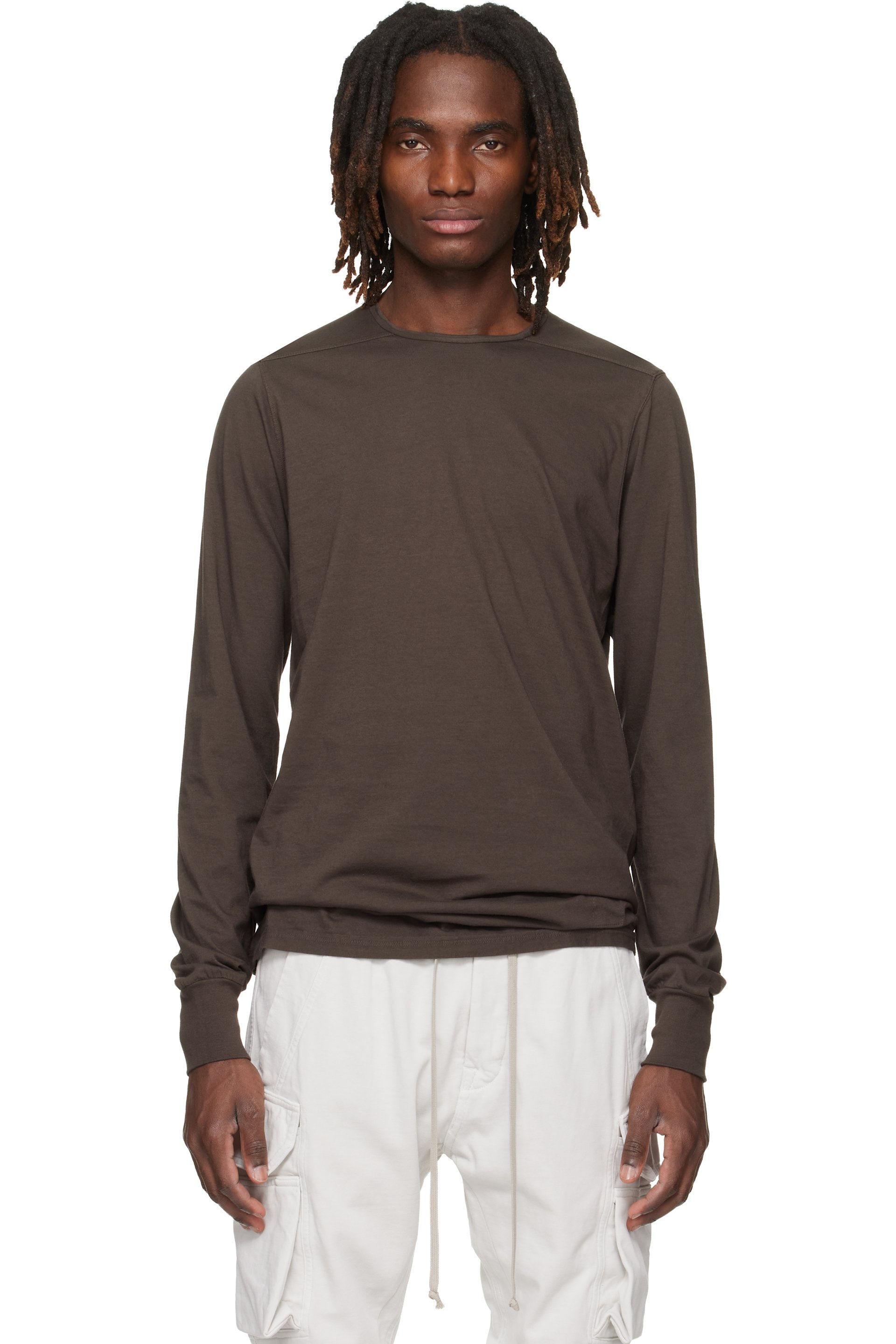 Rick Owens Drkshdw - 그레이 템플 레벨 LS 티셔츠