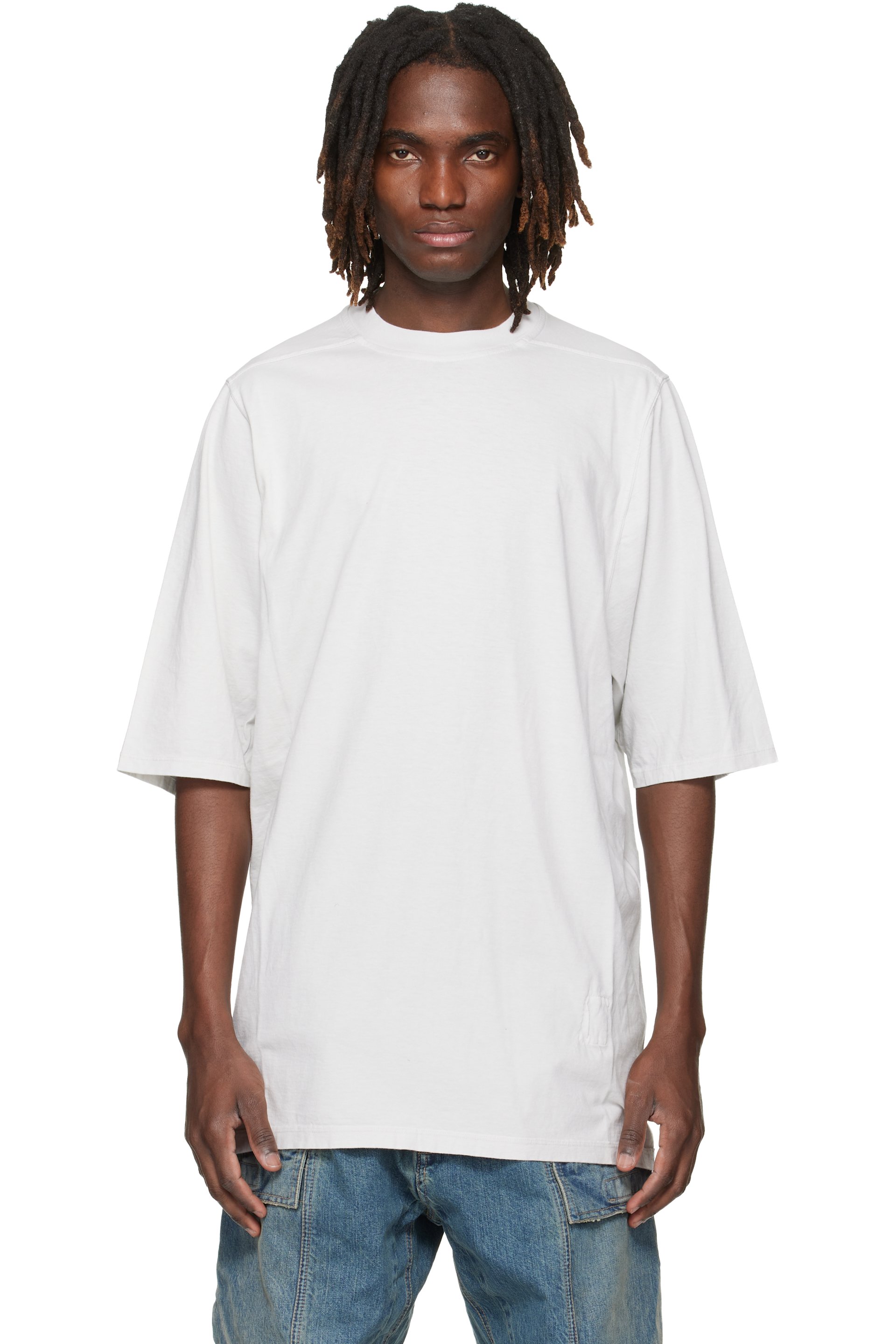 Rick Owens Drkshdw - 오프 화이트 템플 점보 S/S 티셔츠