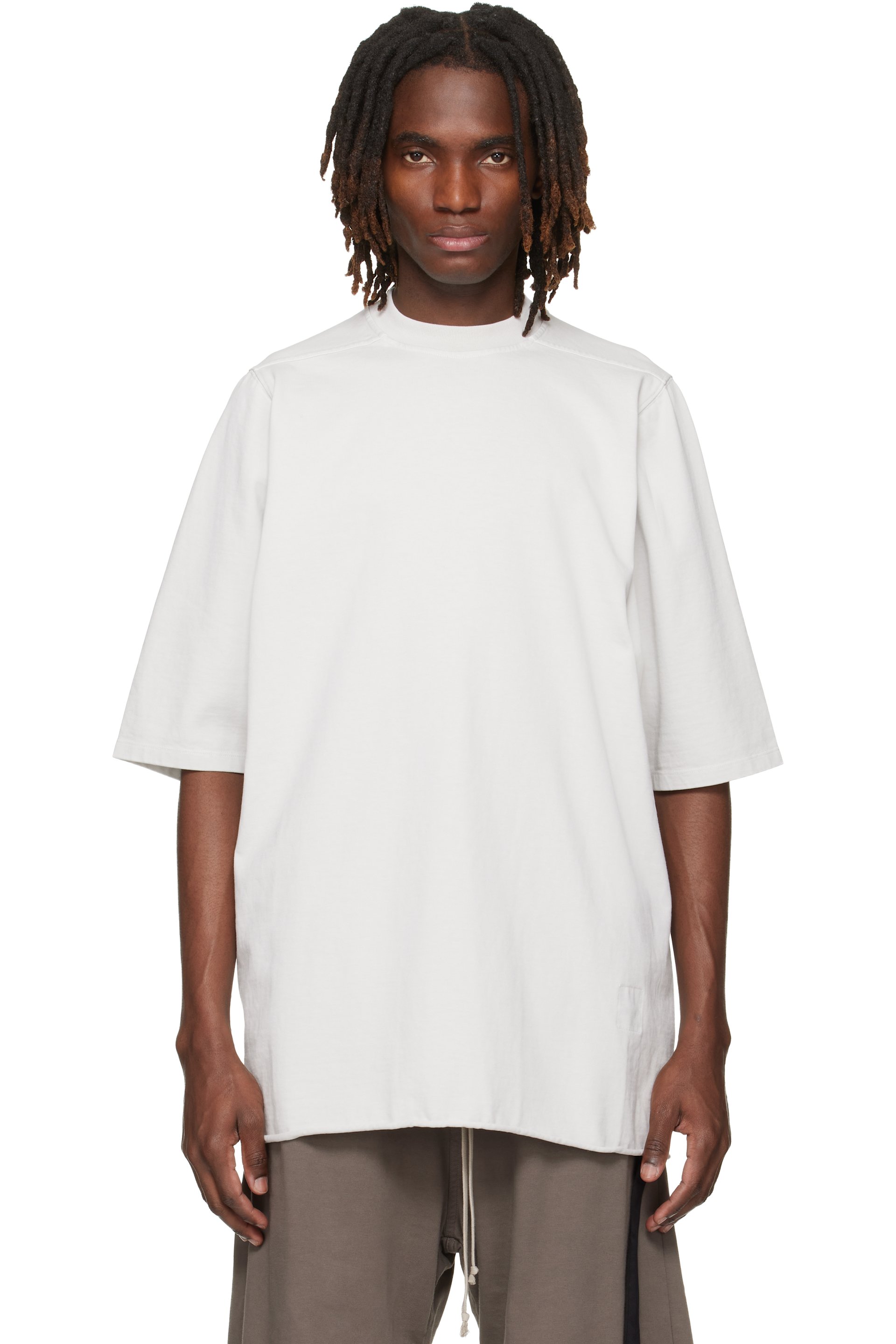 Rick Owens Drkshdw - 오프 화이트 템플 점보 S/S 티셔츠