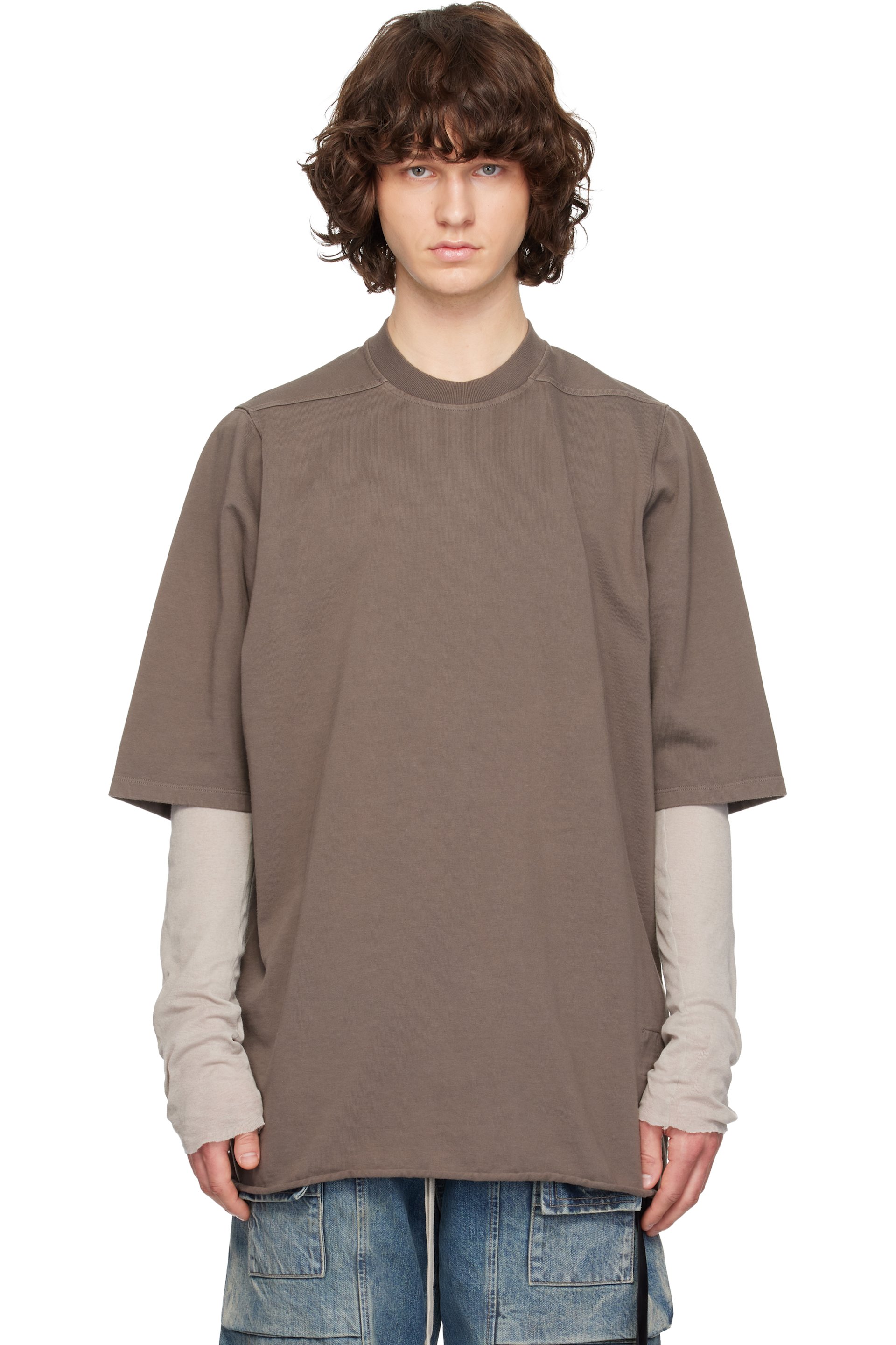 Rick Owens Drkshdw - 그레이 템플 점보 S/S 티셔츠