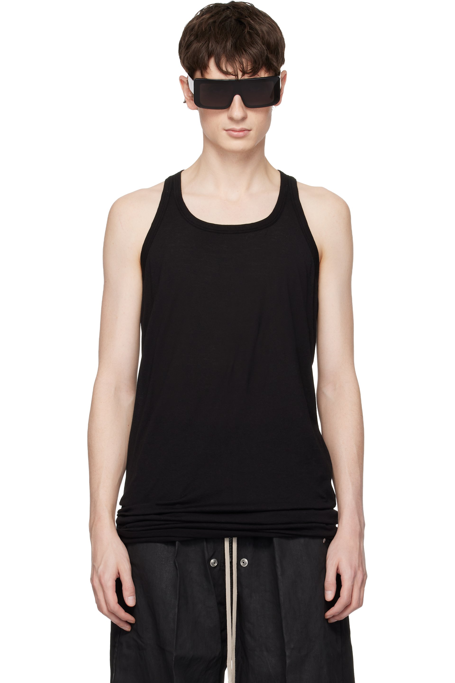 Rick Owens DRKSHDW: ブラック Temple Loose タンクトップ | SSENSE 日本
