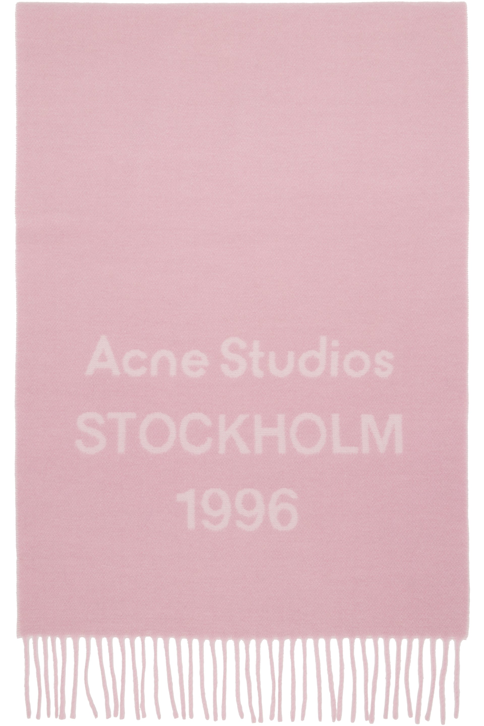 Acne Studios - 핑크 로고 와이드 스카프