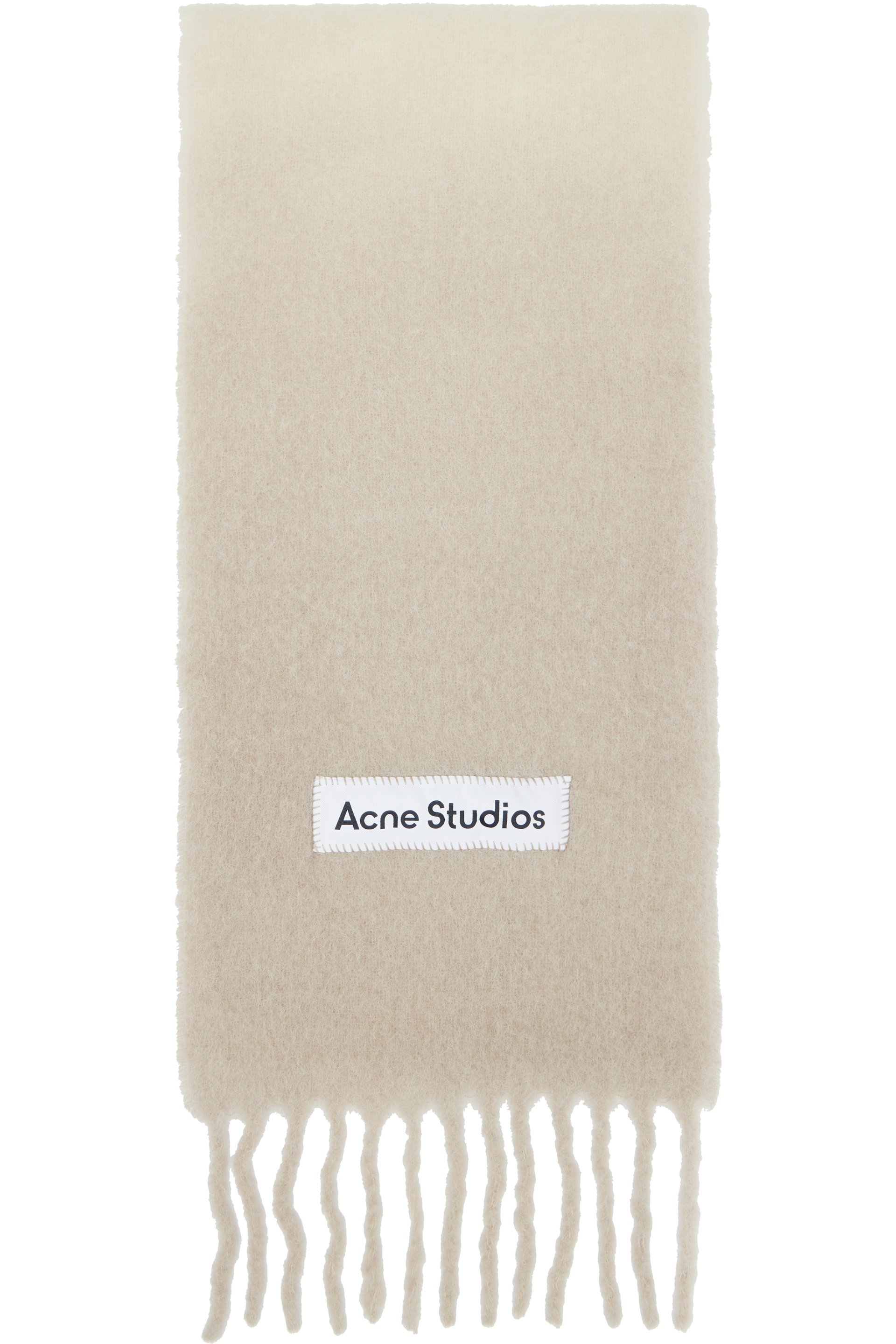 Acne Studios - 베이지 울 프린지 스카프