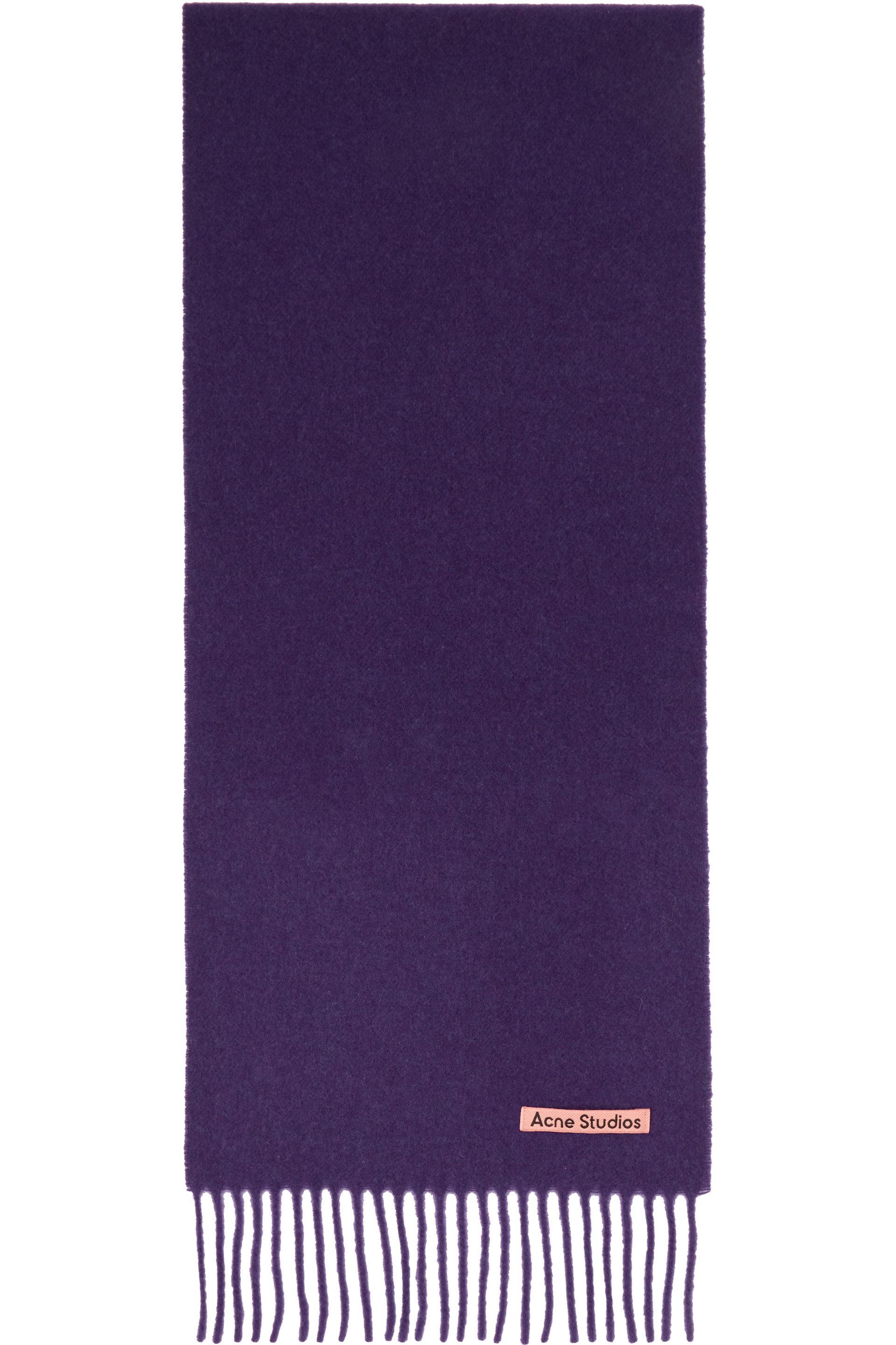 Acne Studios: パープル Fringe Wool Skinny マフラー | SSENSE 日本